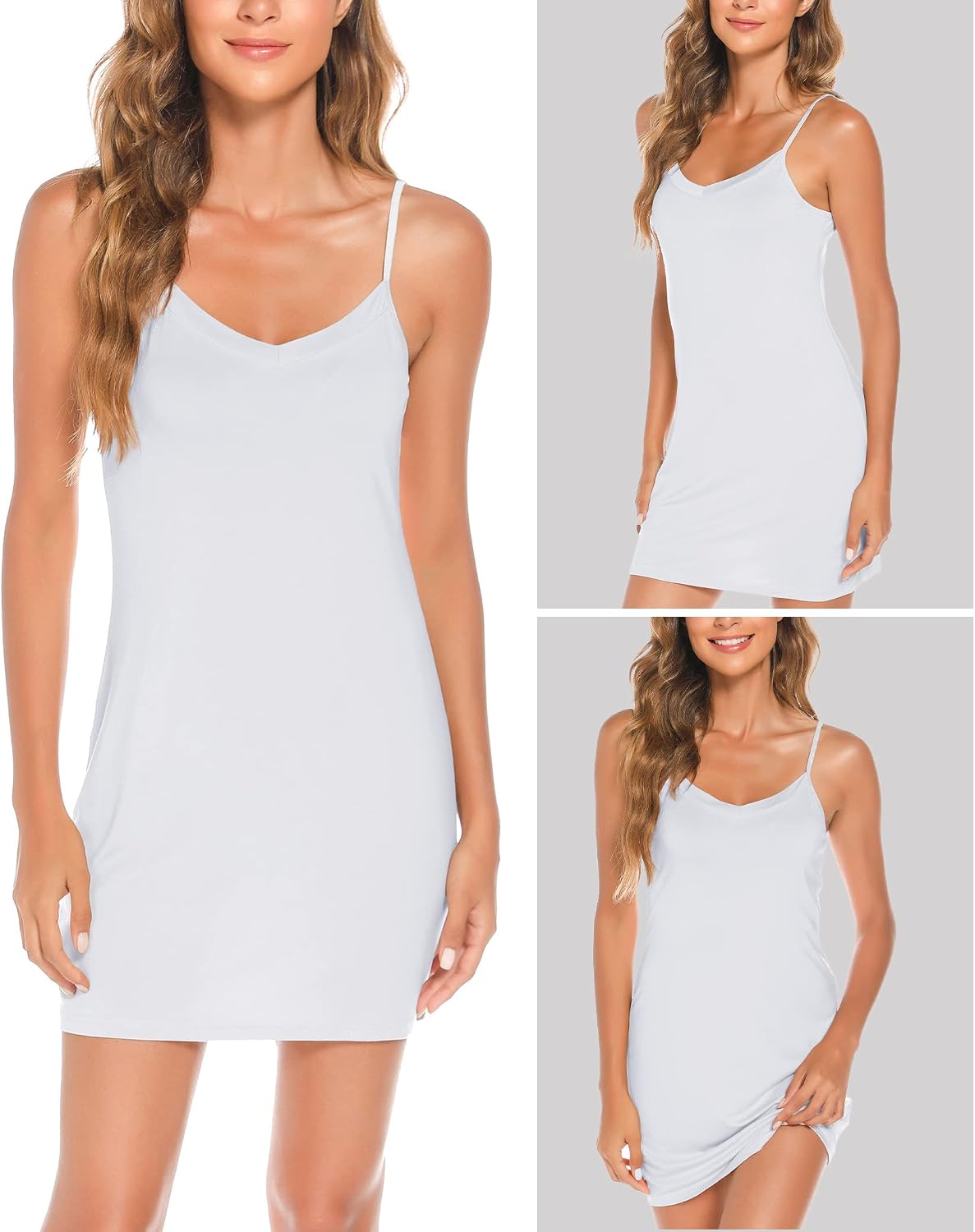 Detalle de Vlazom Women's Full Slips – Soft Modal Slip Dress with Adjustable Straps (UK 6–24)