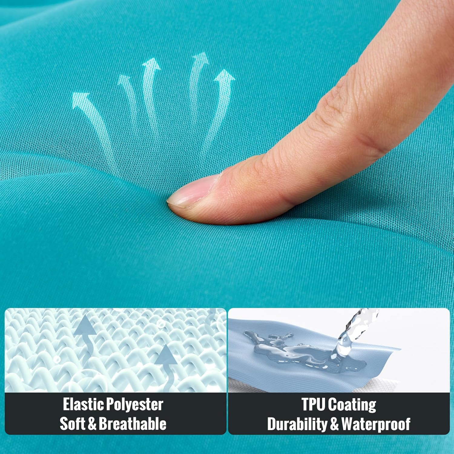 Thumbnail 6 de JetsCush Camping Pillow lightweight compact inflatable travel pillow with ergonomic support (Teal)