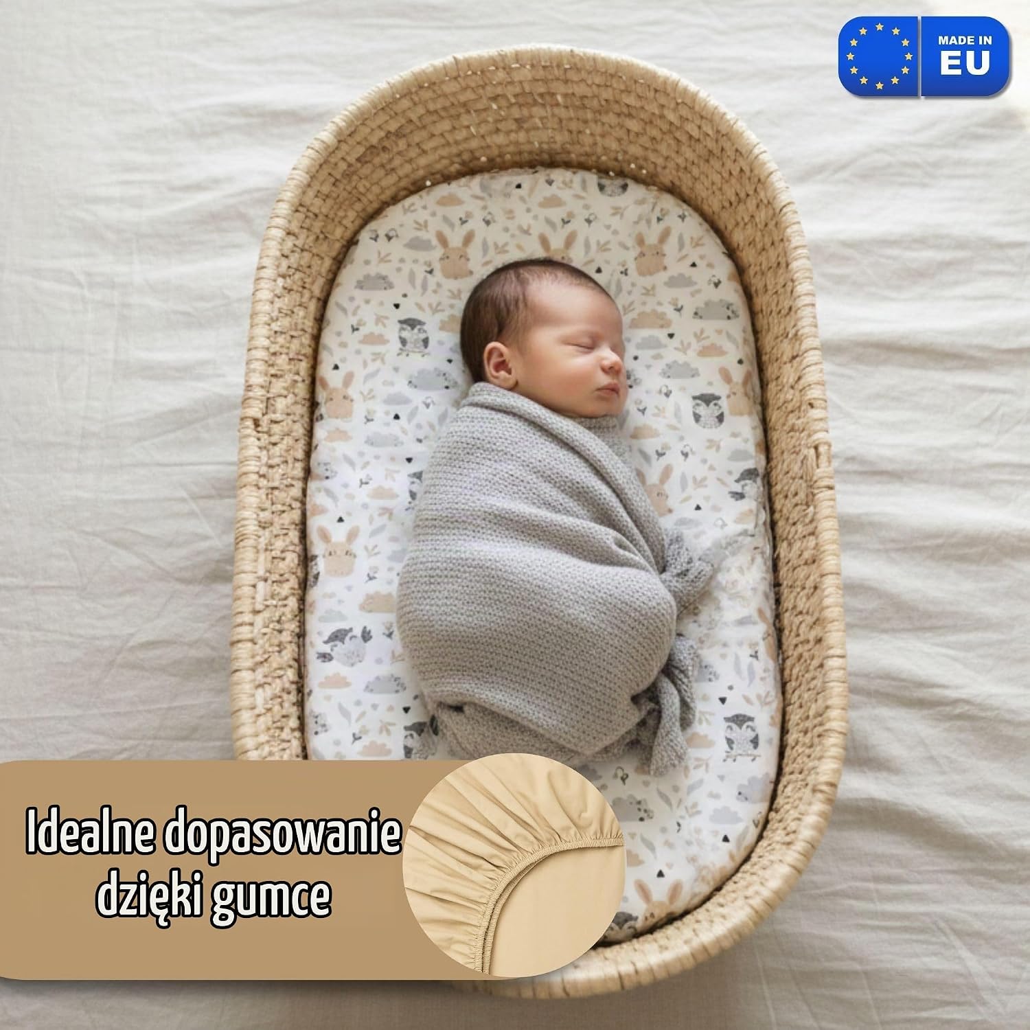 Detalle de Totsy Baby PDZ811_MULTI_75X35 – zestaw prześcieradeł do wózka 75 × 35 cm