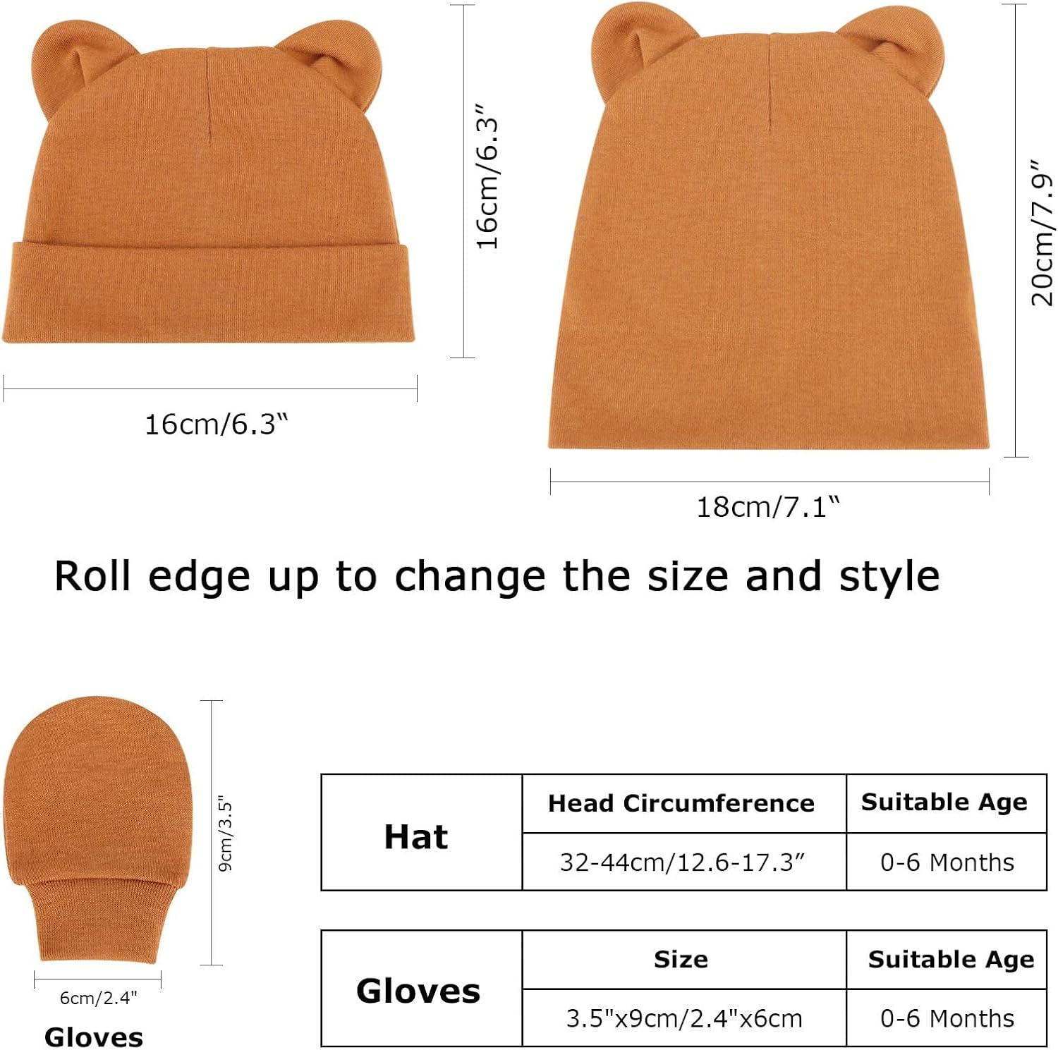 Thumbnail 2 de DRESHOW Newborn Hats Mittens Set