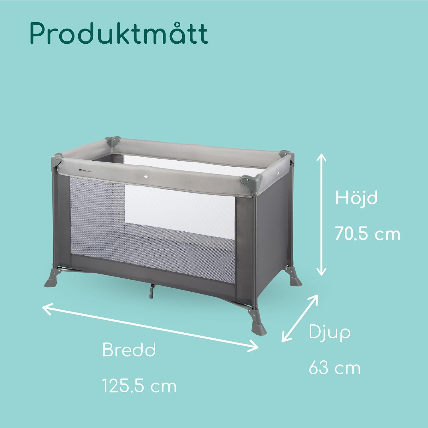Detalle 2 de Bebeconfort Soft Dreams resesäng 60 × 120 cm med skummadrass, Grey Mist