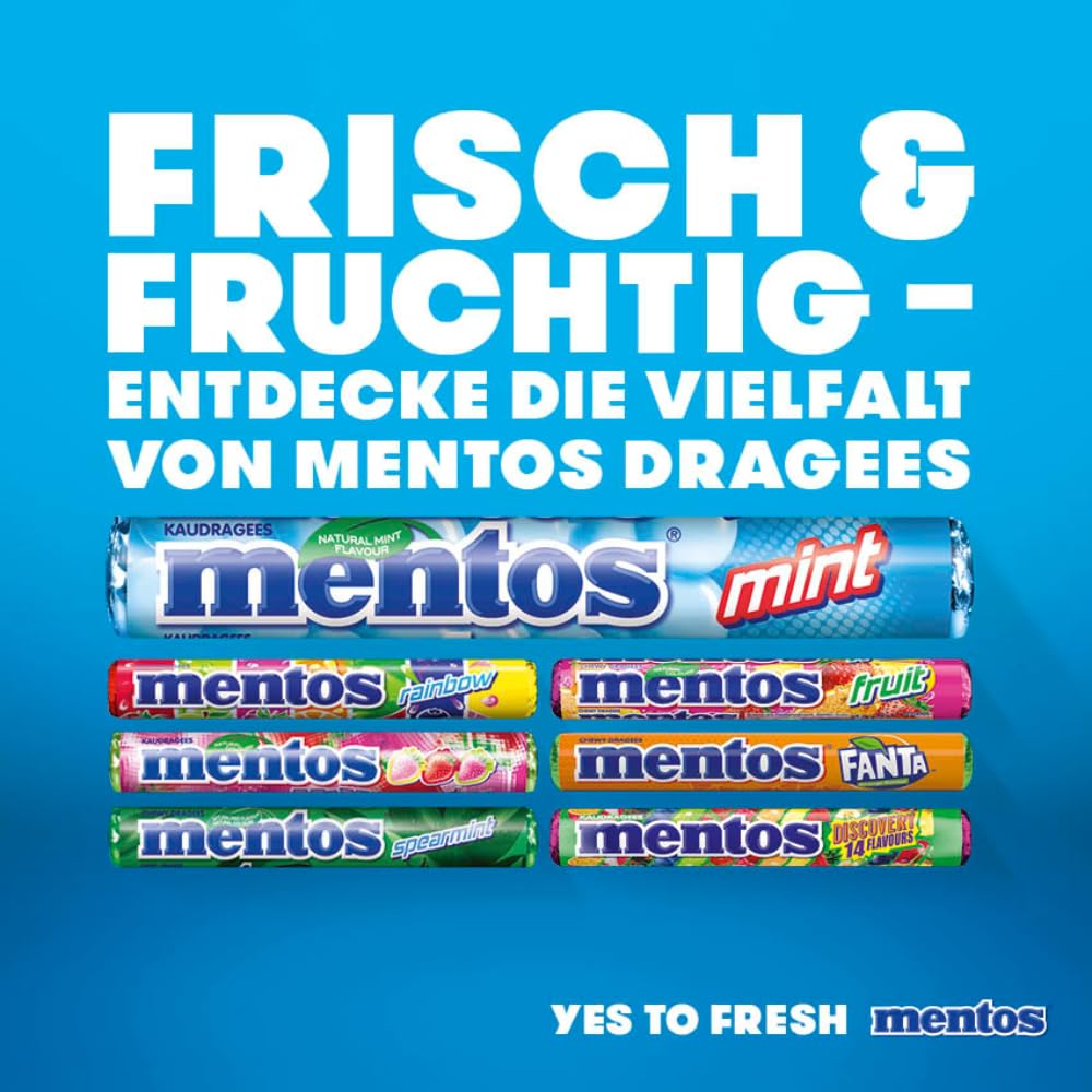 Thumbnail 5 de Mentos Fanta Dragees – Frucht-Kaubonbons mit Original Fanta-Geschmack, vegan, 40 Rollen
