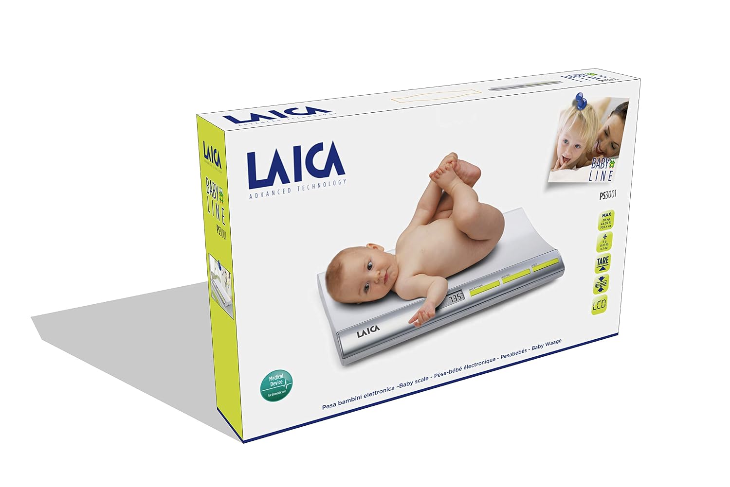 Detalle 2 de Laica La166 elektroniczna waga niemowlęca z blokadą, LCD, do 20 kg