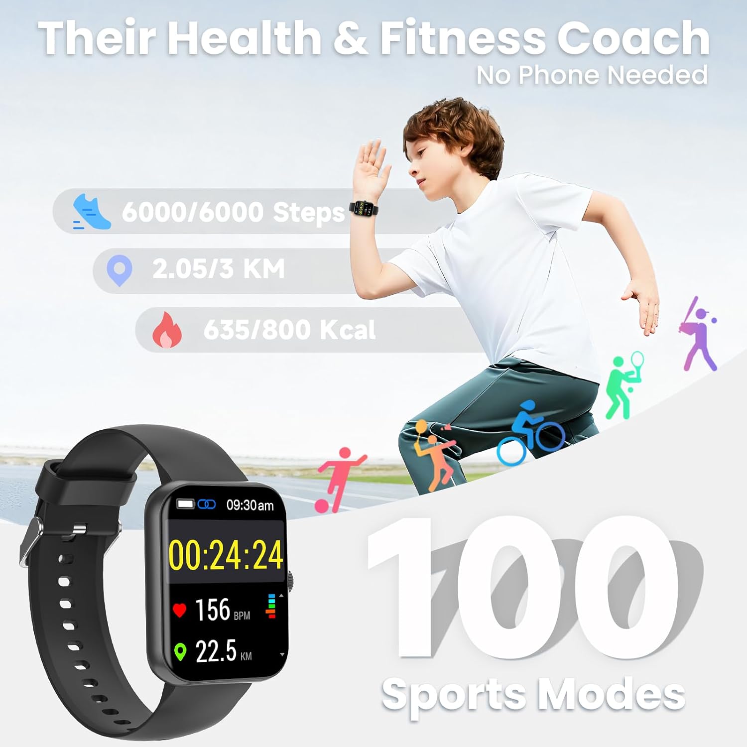 Detalle 2 de BJLBOJEY Kids Smart Watch 1.83'' face