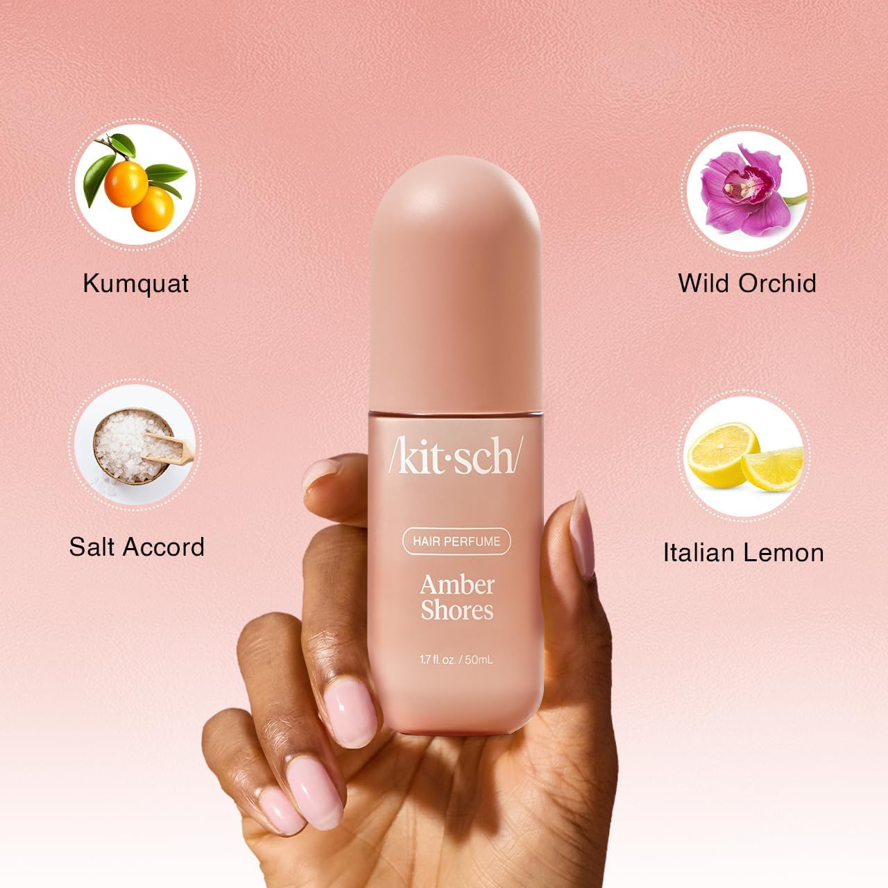 Detalle 2 de Kitsch Amber Shores Hair Perfume and Body Mist, 50 mL, Woody Aquatic Scent