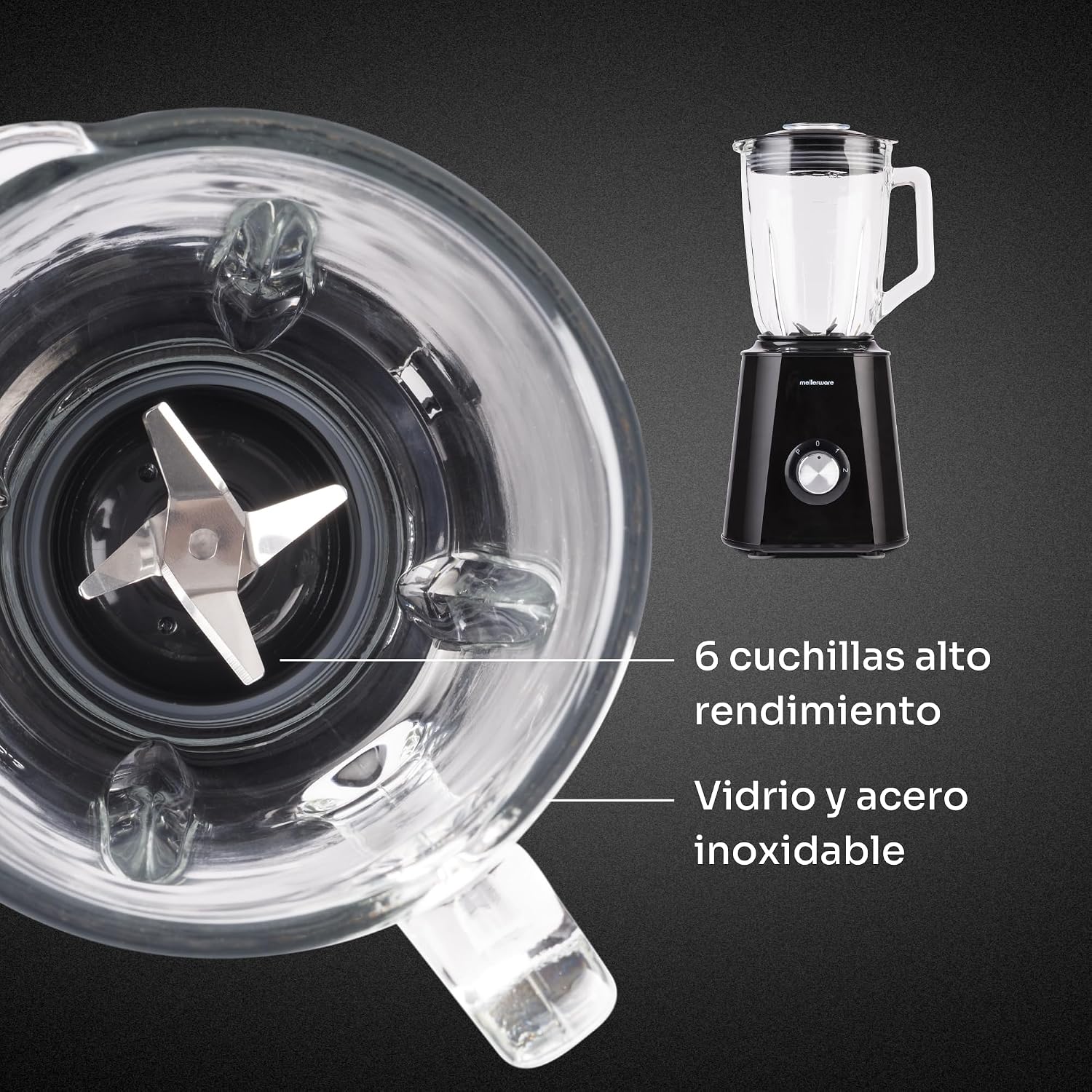 Detalle 2 de Mellerware Mixy! 1500 W batidora de vaso