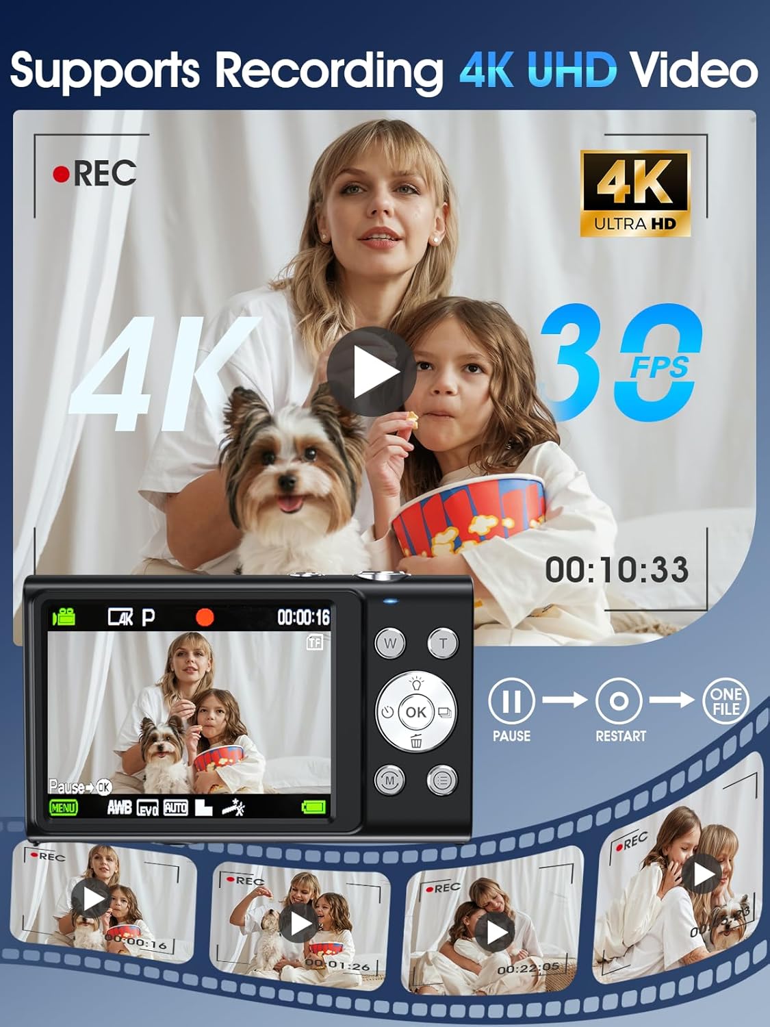 Detalle de 48MP 4K Vlogging Camera with 16X Zoom