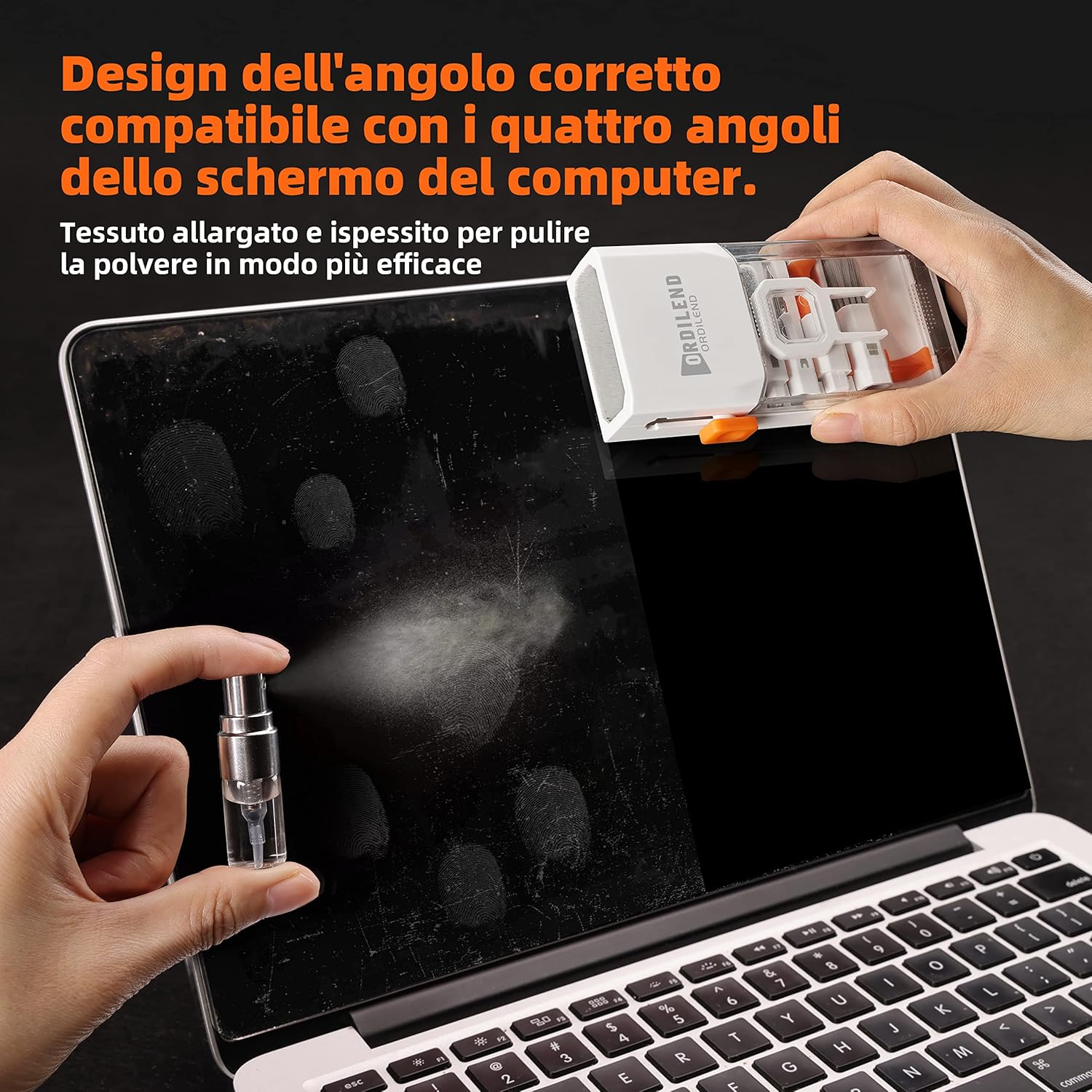 Detalle de Ordilend Kit di Pulizia tutto-in-uno per dispositivi elettronici (Bianco)
