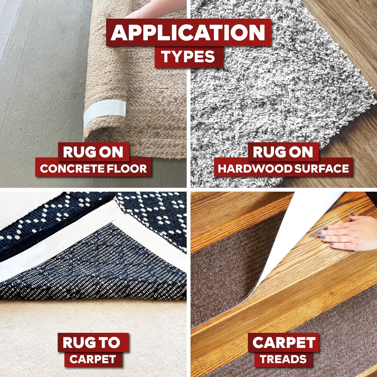 Thumbnail 5 de XFasten Double-Sided Carpet Tape, 2 Inch x 90 Ft for Rugs