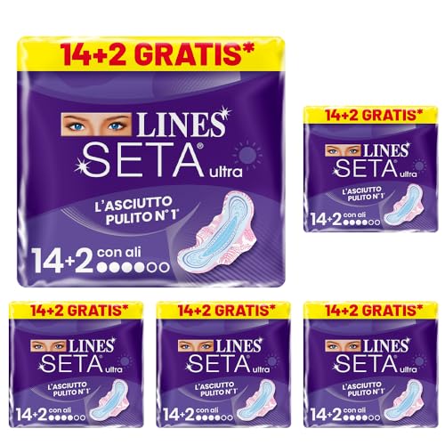 Detalle de Lines Seta Assorbenti Giorno Ultra con Ali – Pacco Scorta 80 Pezzi