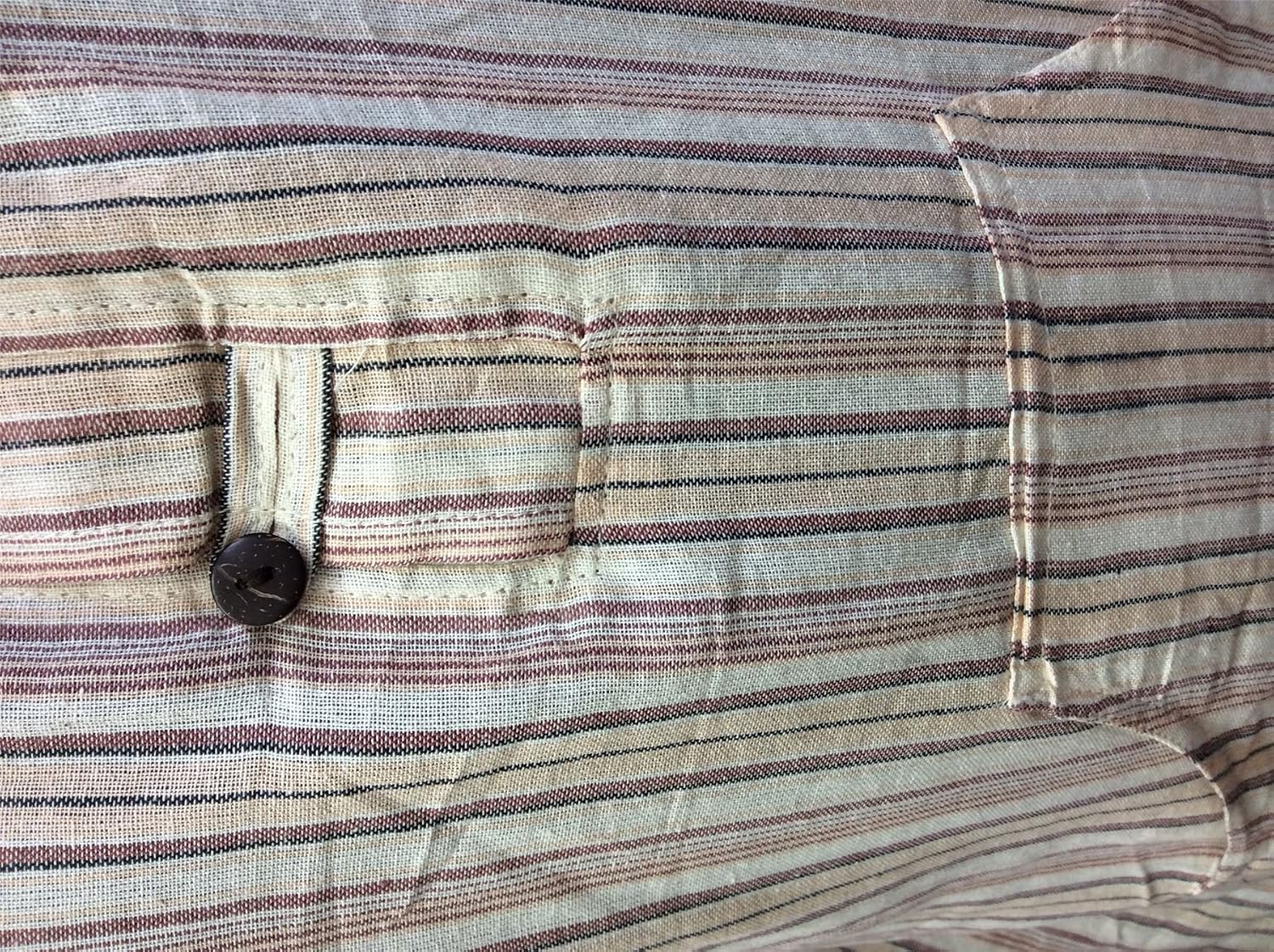 Detalle de Shopoholic Fashion Mehrfarbig gestreifter Opa-Kapuzenpulli Hemd – leicht
