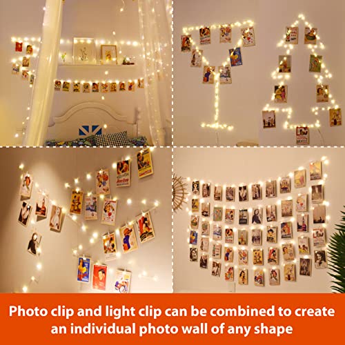 Thumbnail 3 de HXWEIYE 120LEDs Photo Clips String Light, 40Ft USB, 8 Modes & Timer