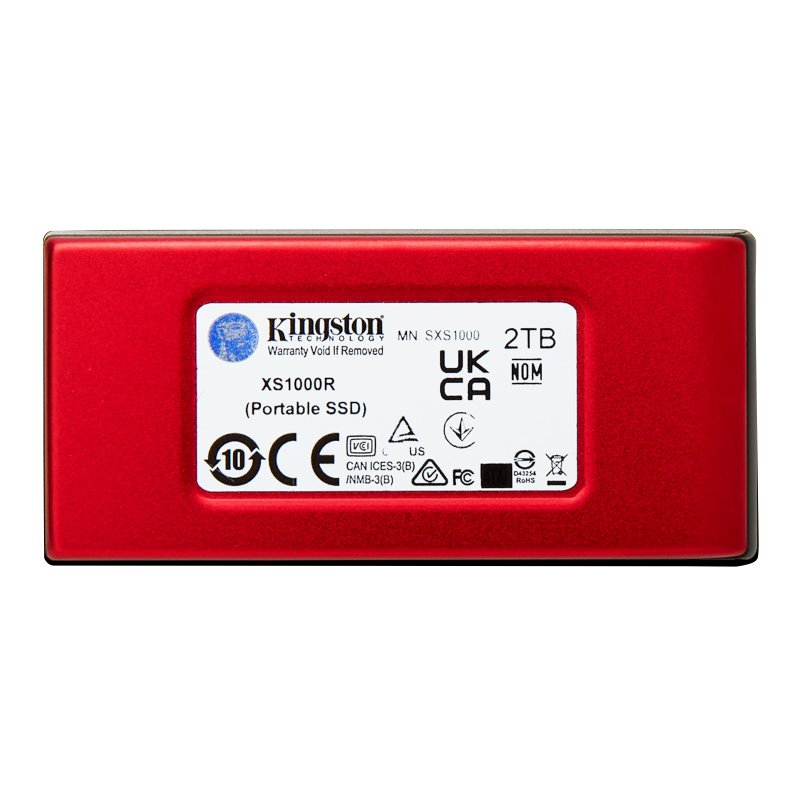 Detalle de Kingston XS1000 2TB USB 3.2 Rojo – disco SSD externo compacto y rápido