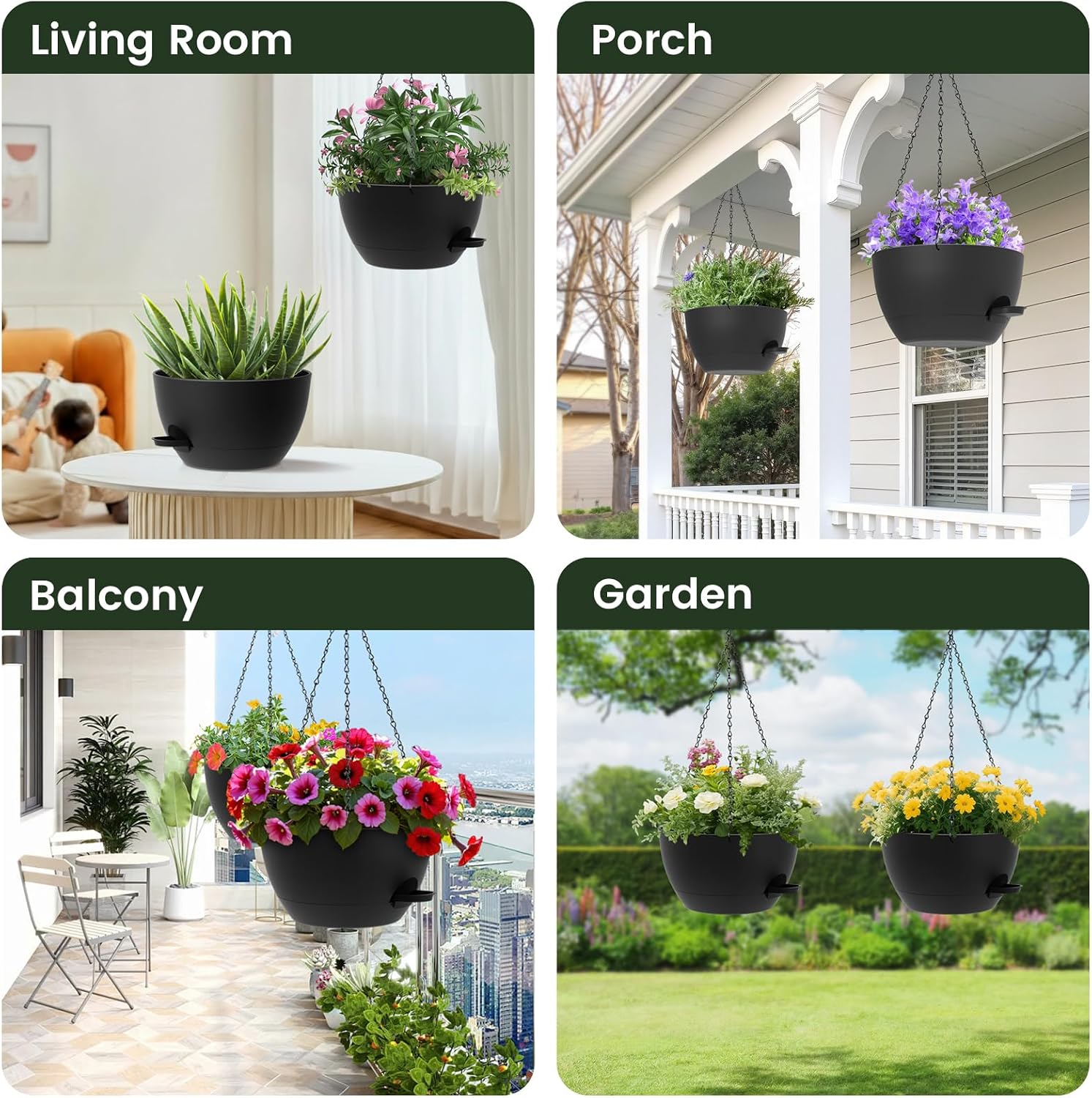 Thumbnail 6 de AHJZO Hanging Planters, 12-Inch