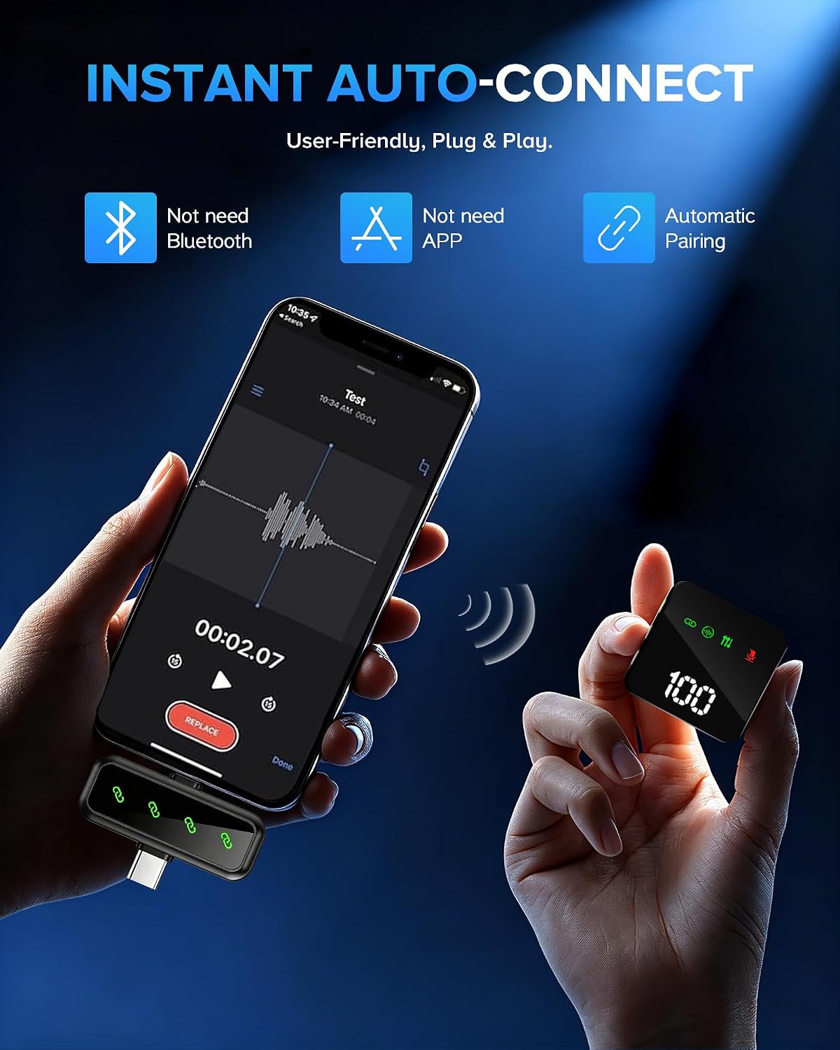 Thumbnail 6 de Ominoral H41 Wireless Lavalier Microphone 4-Pack with 100-Hour Charging Case