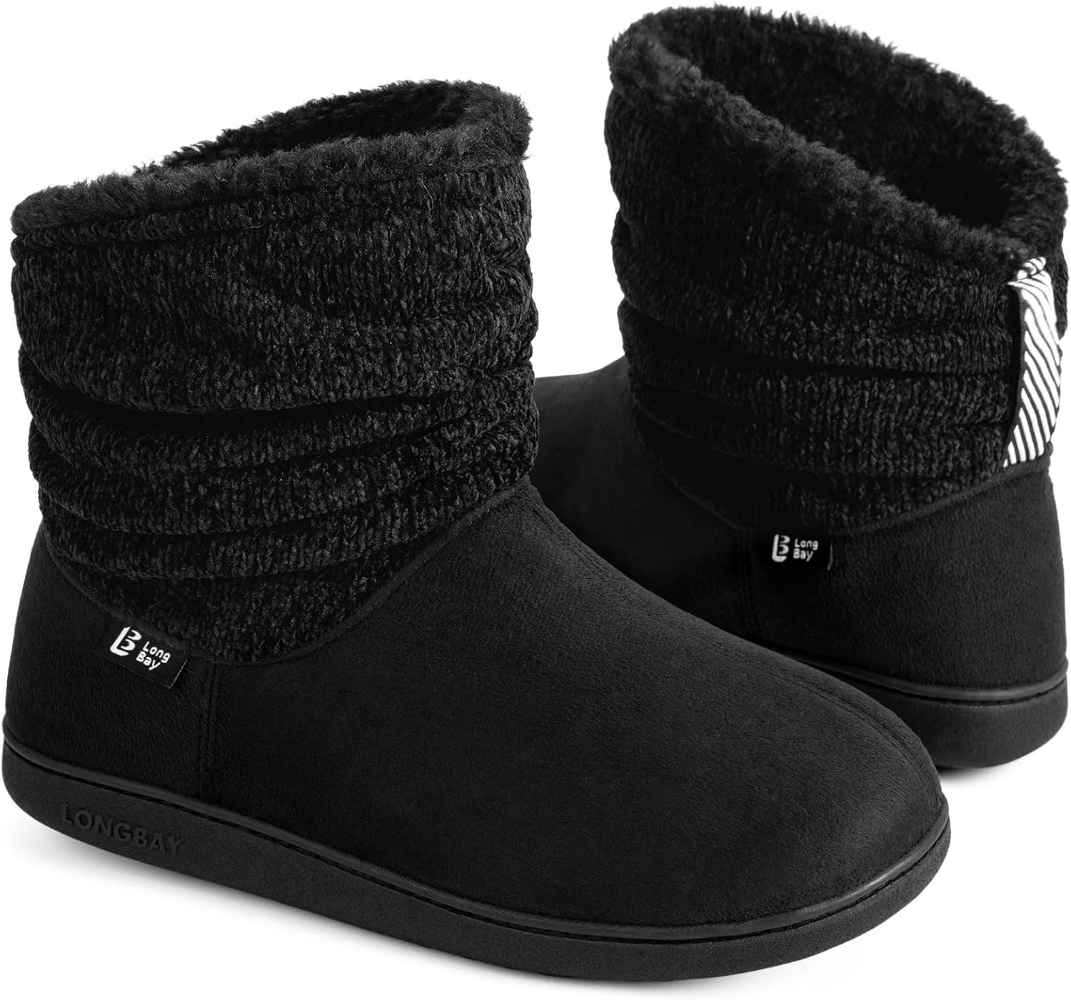Detalle de LongBay Women's Chenille Knit Bootie Slippers 🎀