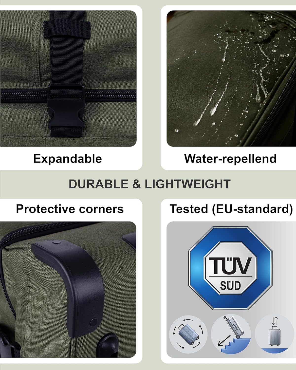 Thumbnail 6 de Large Travel Bag with 2 Wheels Kane Trolley Suitcase 80 cm – 120L, 5-Compartment Tote