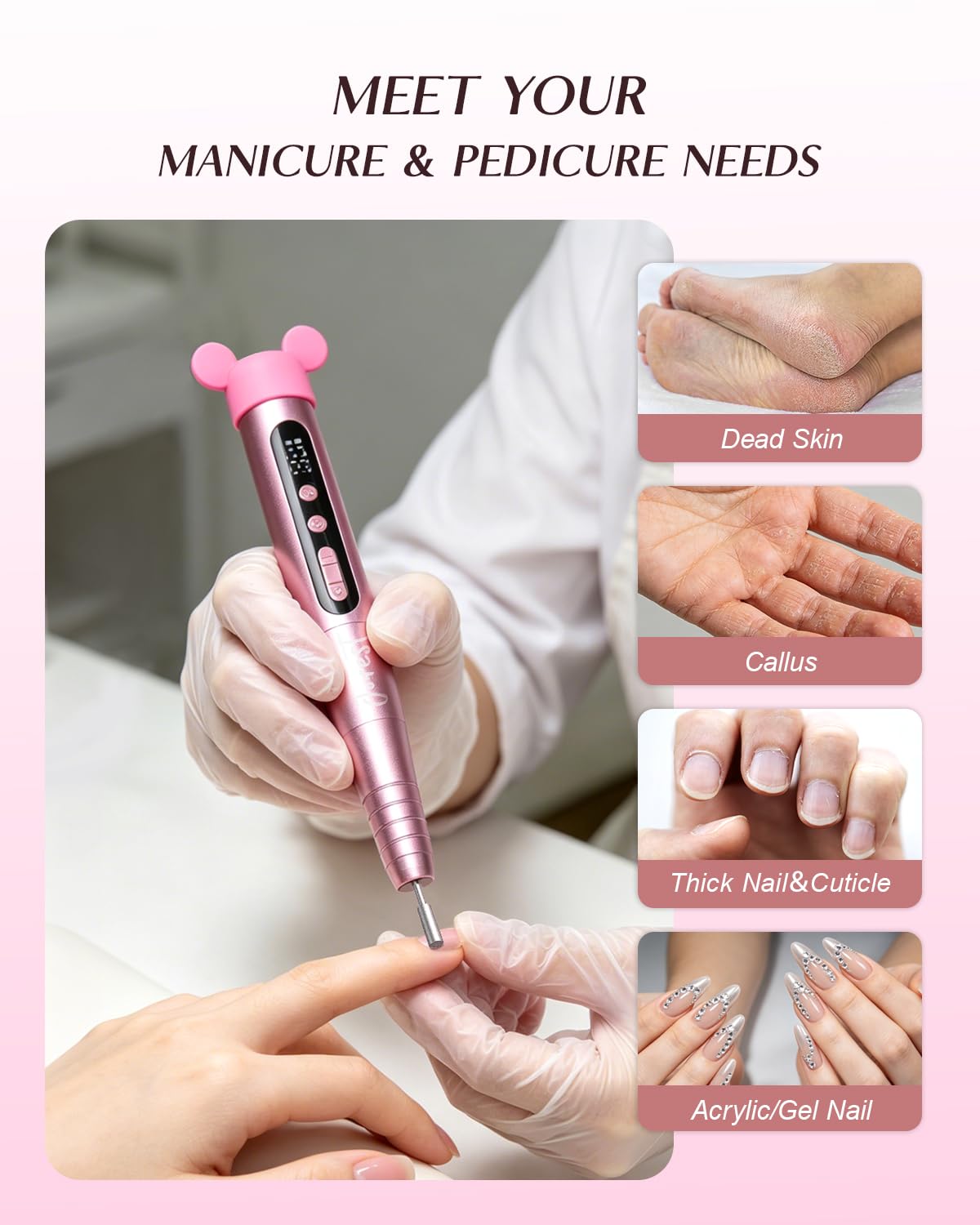 Thumbnail 6 de JOREST 13-in-1 Elektrische Nagelfräse Kabellos – Maniküre-Set für Gel- und Acrylnägel (Rose Pink)
