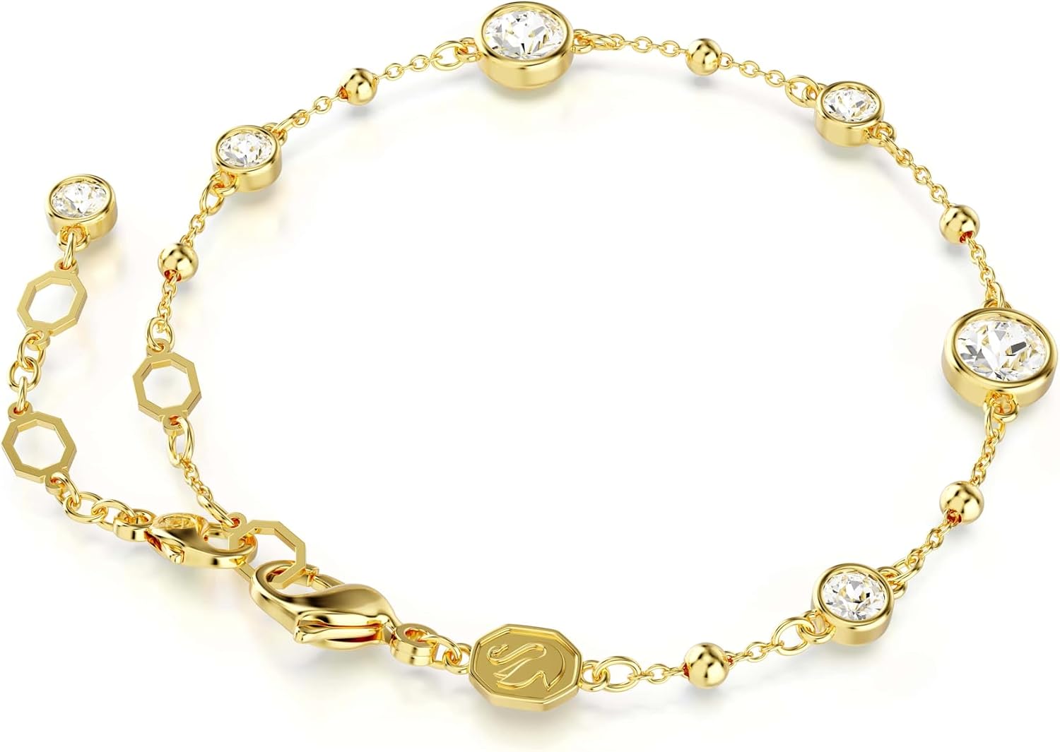 Detalle de Swarovski Imber Armband Weißes vergoldetes Damenarmband mit Strahlenden Rundkristallen