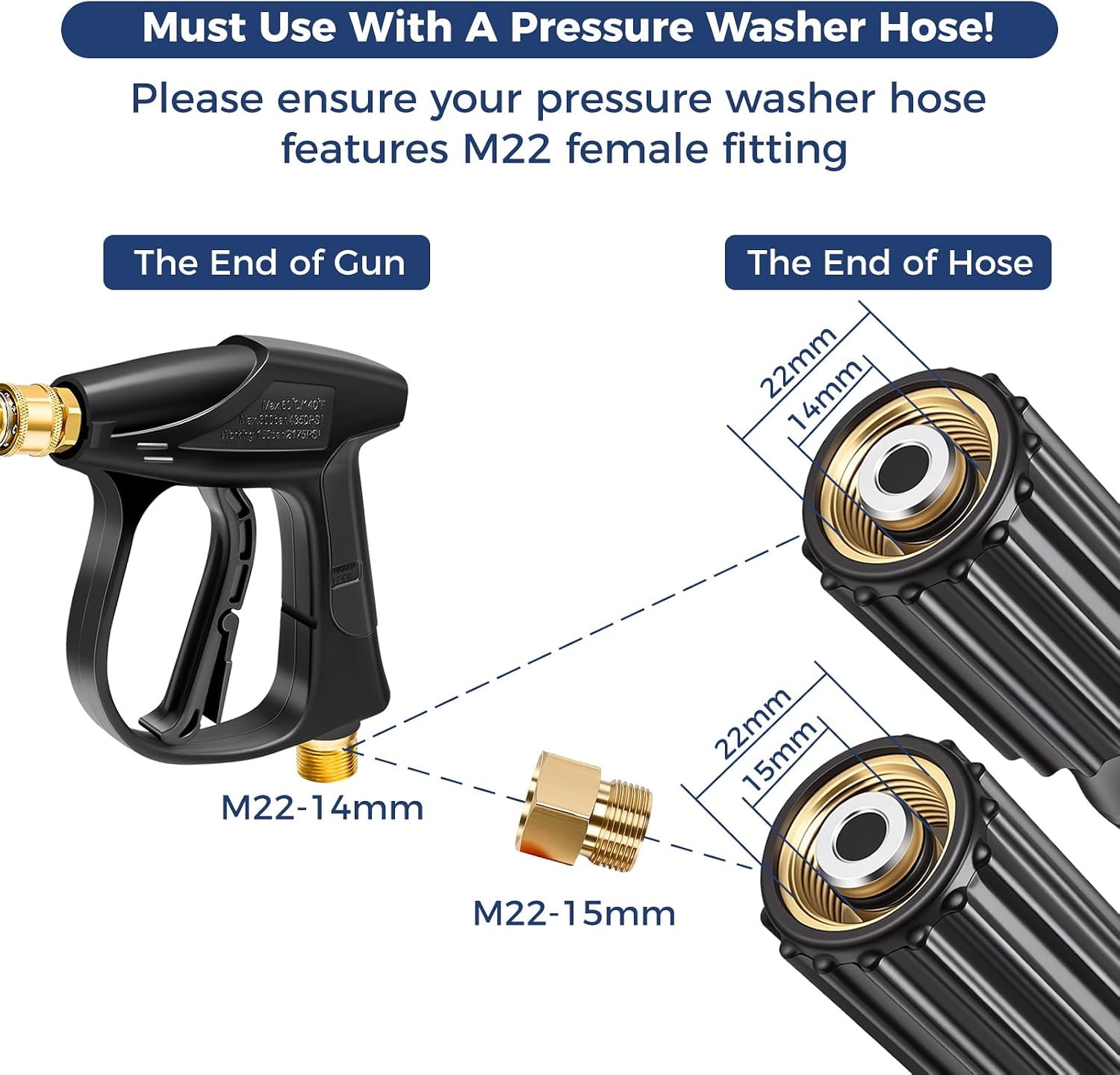 Detalle de CAKKAGAMA CA-FG-WF Pressure Washer Foam Cannon Gun Kit, 1-Liter Bottle