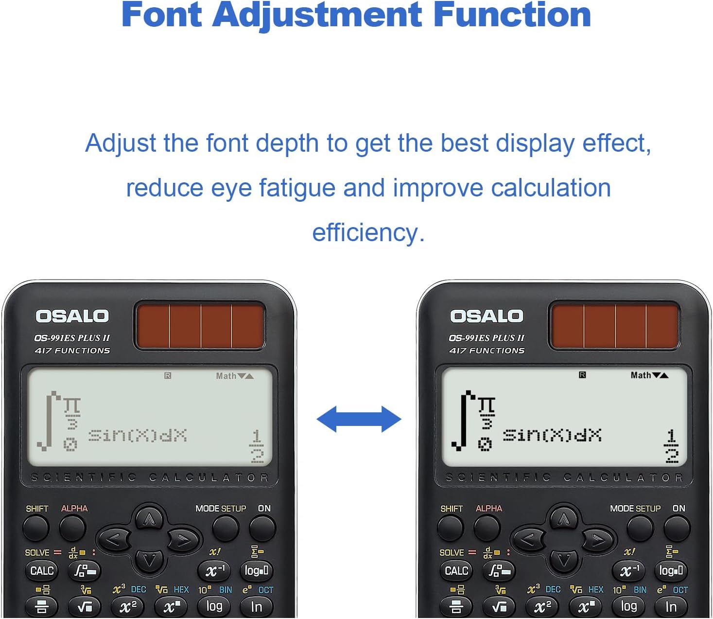 Thumbnail 4 de OSALO Scientific Calculator 417 Function (2-Line 10+2 Digits) Solar & Battery – OS 991ES Plus 2nd Edition
