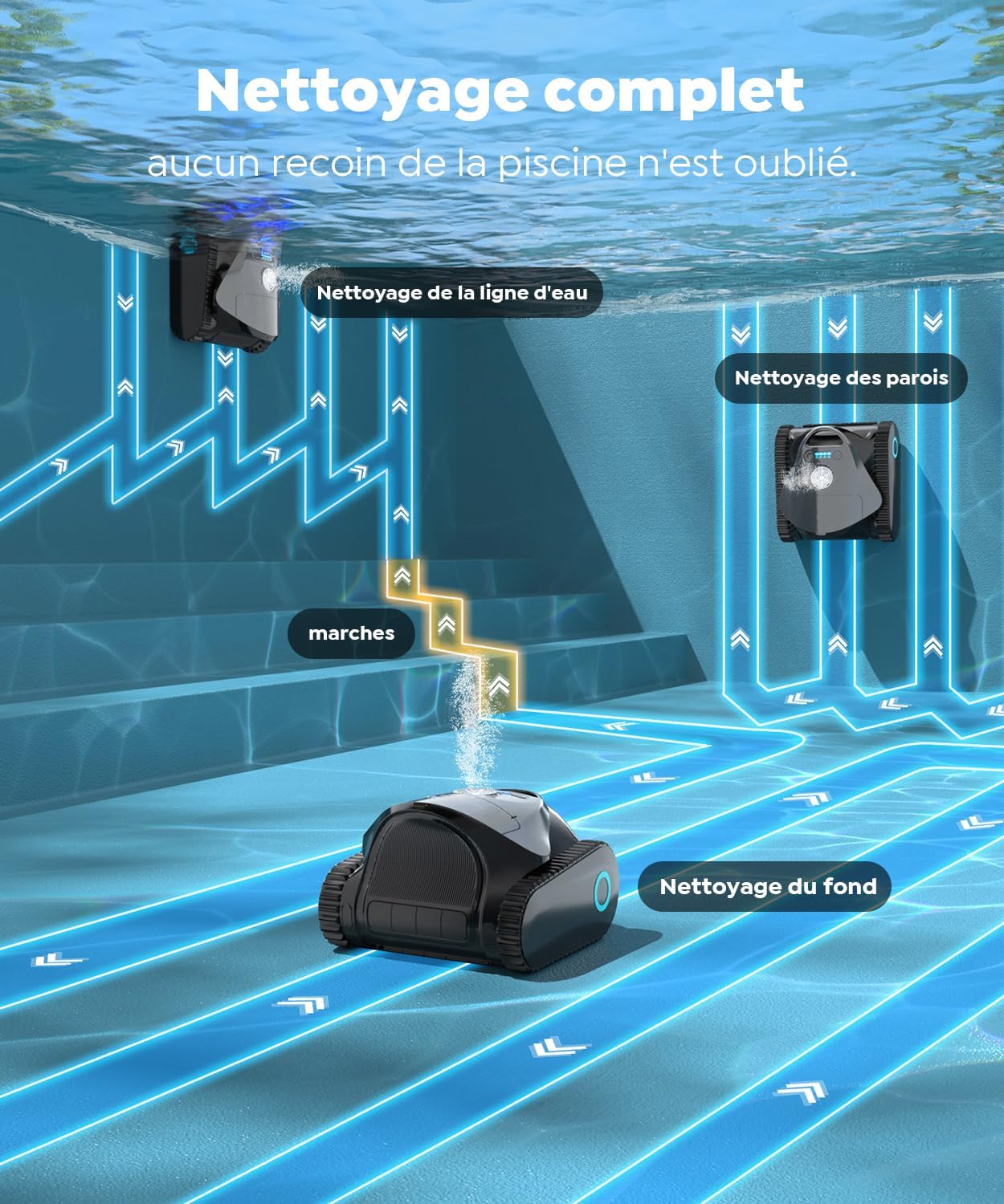 Thumbnail 4 de C1 Robot de Piscine Fond et Parois – Nettoyage puissant et polyvalent pour piscines jusqu’à 150 m²