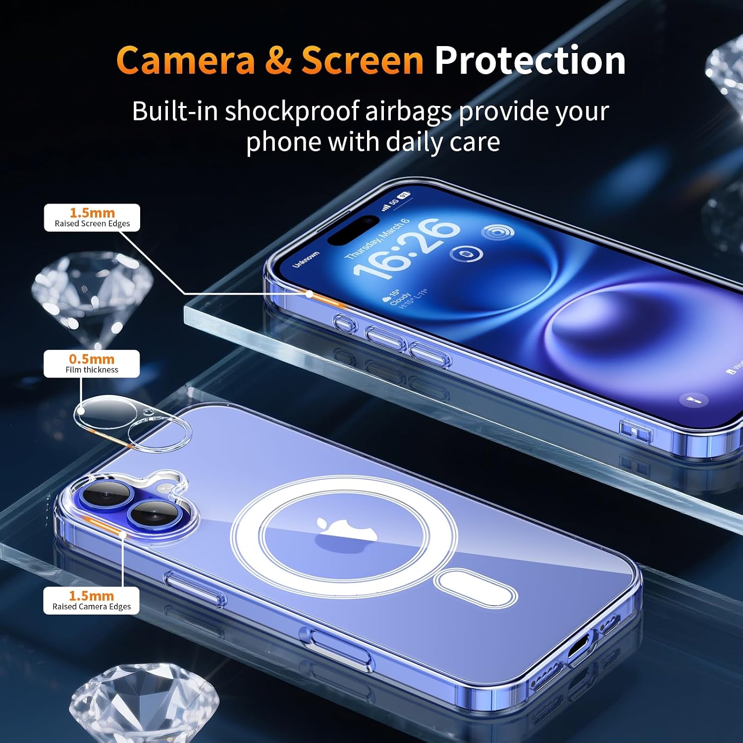 Thumbnail 4 de YNMEacc iPhone 16 6.1-inch magnetic case with protectors
