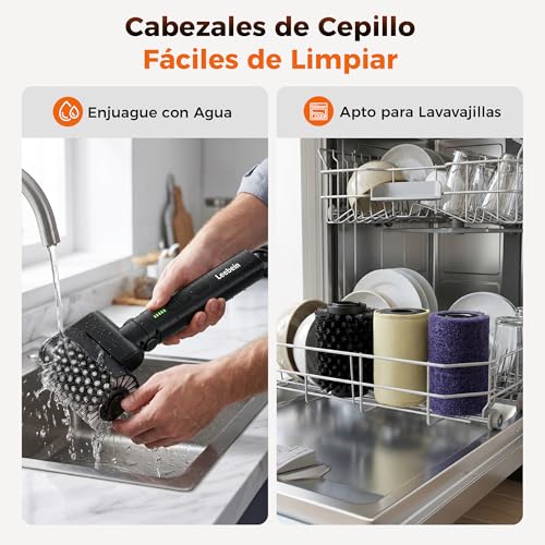 Thumbnail 7 de Leebein Cepillo Eléctrico para Barbacoa (2026) — 3 Velocidades, 3 Cabezas Intercambiables y Autonomía de 150 Min