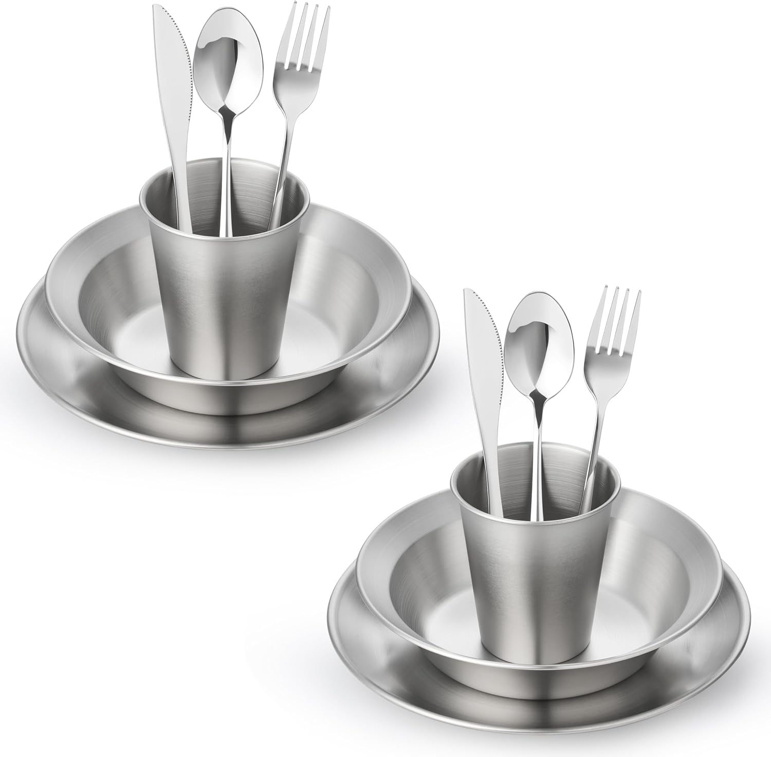 Detalle 1 de THTYBROS HW-UB022P kampeerservies, 18-delig roestvrij staal voor 2