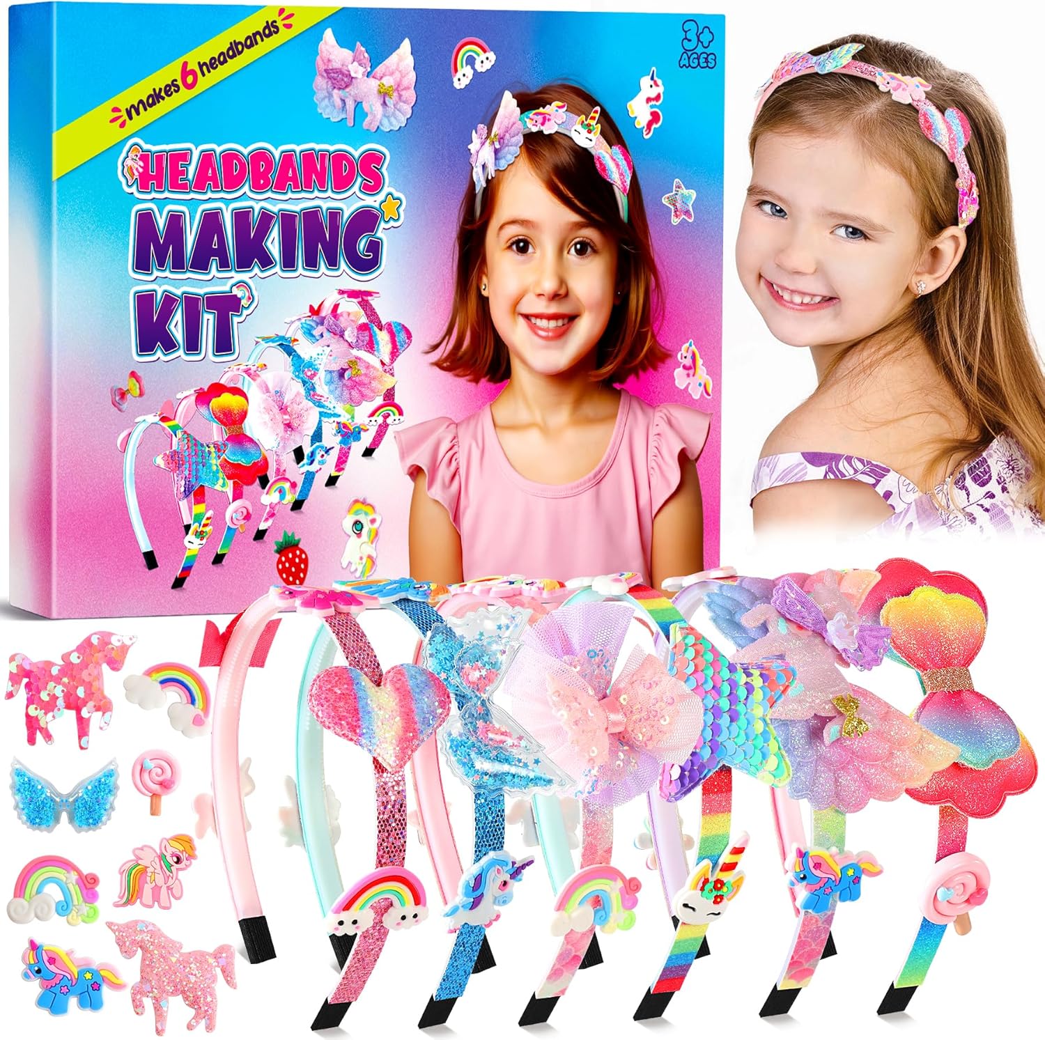 Pourbibi Einhorn Haarreifen Bastelset 4–8 Jahre 🎀