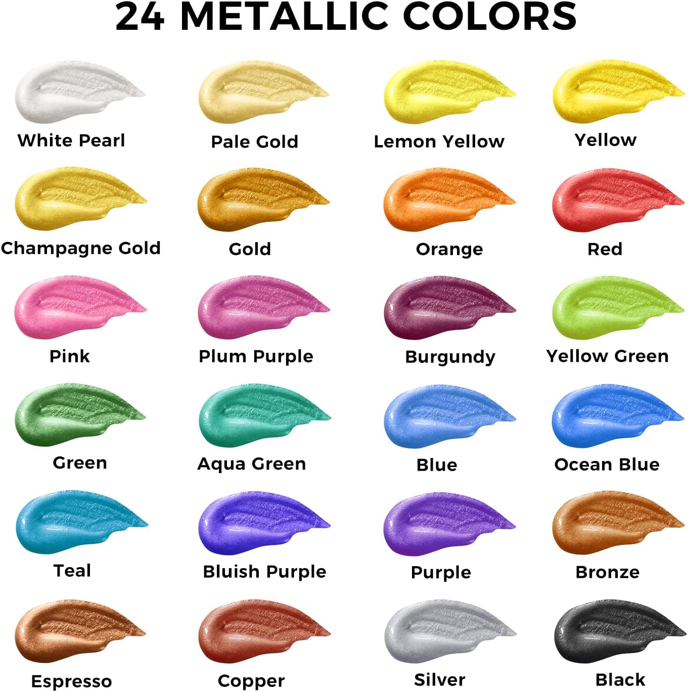 Detalle 2 de ARTFLY Metallic Acrylfarben Set 24 Farben
