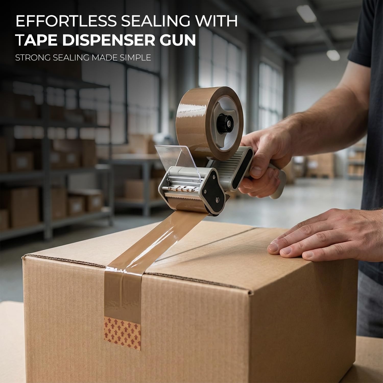 Detalle de Roe Tenpo Packaging Tape (Brown) – 36 rolls 48mm x 66m, low-noise parcel tape