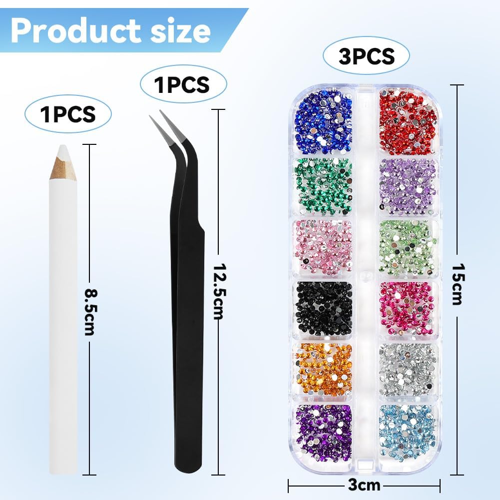 Thumbnail 3 de AUYAO Harz Strasssteine 4200Pcs – Strass Kristalle 1,5–3 mm mit Pinzette & Stift für Nagelkunst & DIY