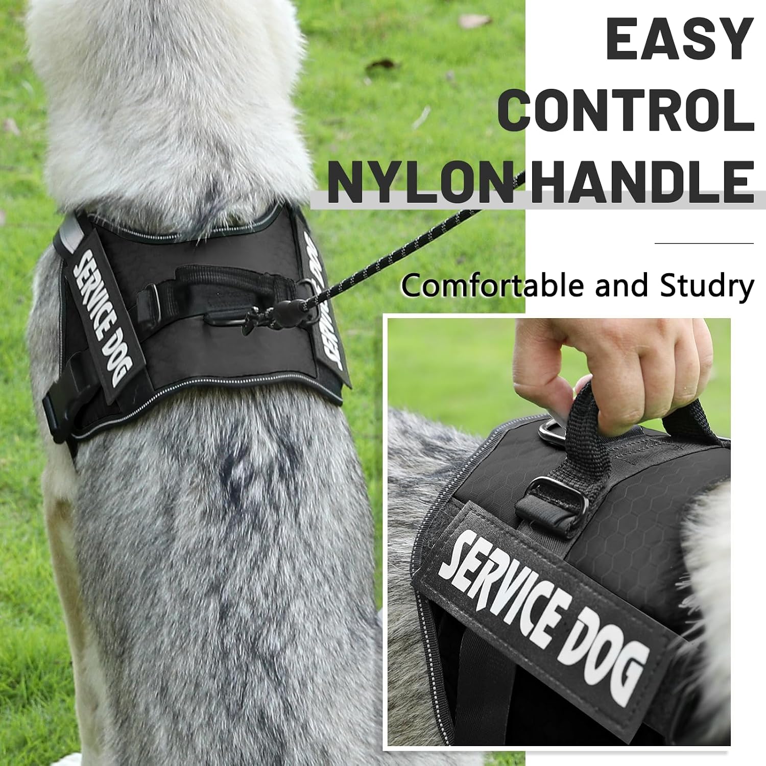 Thumbnail 4 de Belababy Soft No Pull Dog Harness Small (Black) – Adjustable service dog vest with reflective breathable comfort