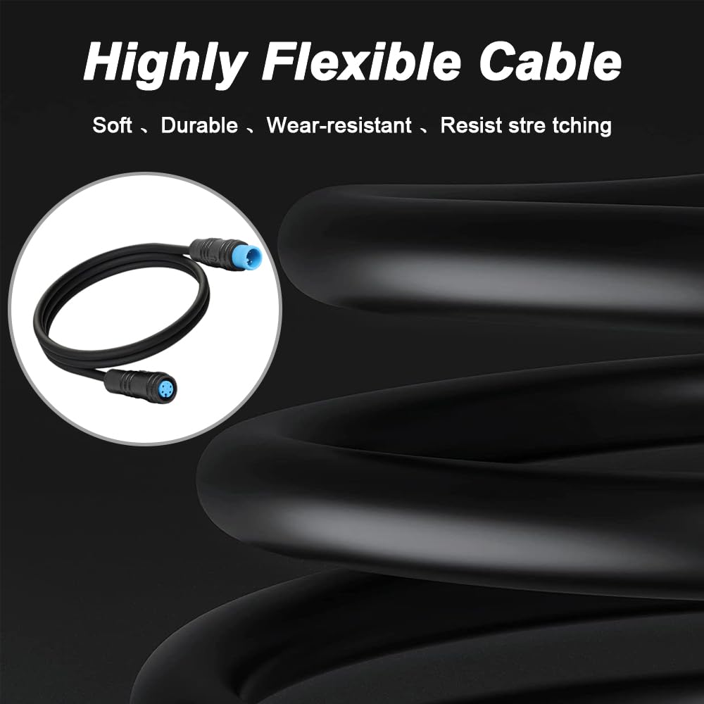 Detalle 2 de Xiatiaosann Ebike 4Pin Extension Cable – Waterproof 100cm Lead for Lights, Sensors and Displays