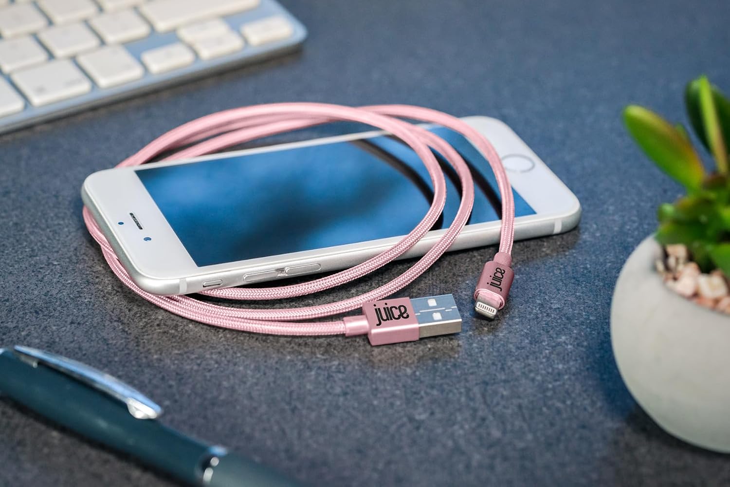 Thumbnail 3 de Juice Apple Lightning Cable 1m Braided Rose Gold