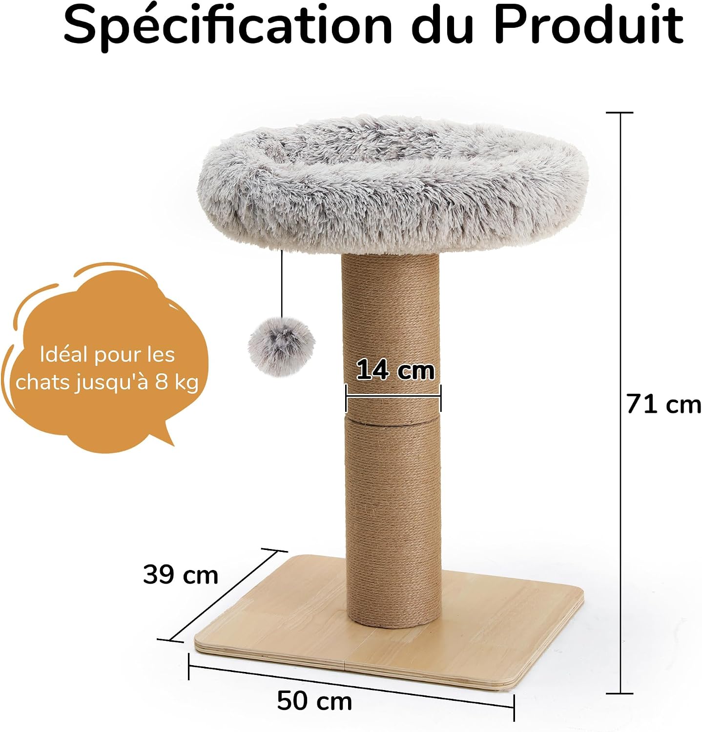 Thumbnail 4 de FUKUMARU Arbre Ă chat 76,2 cm đ±