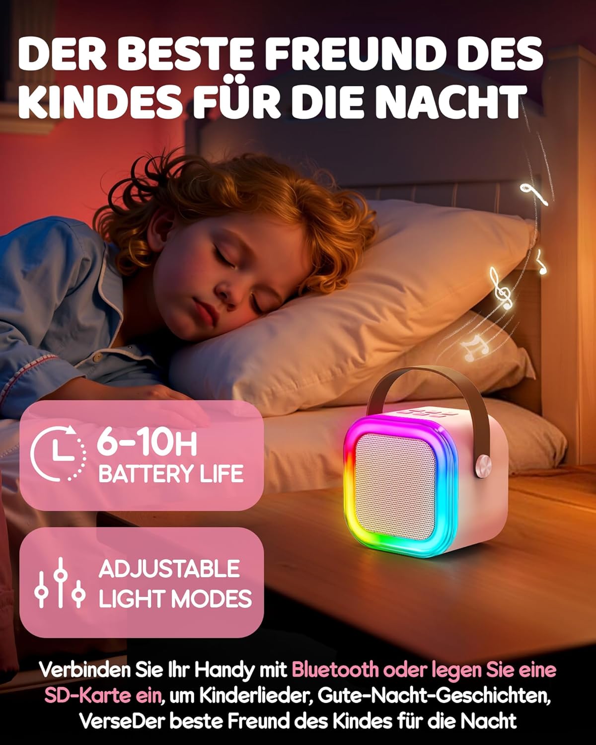 Detalle 2 de Karaoke Maschine Kinder mit 2 Mikrofonen đ€