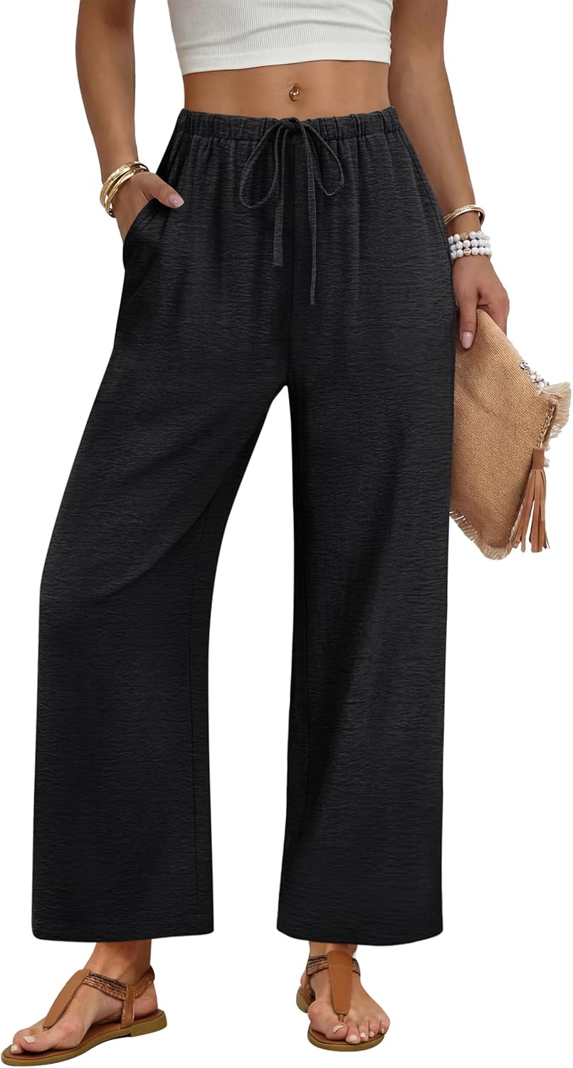Thumbnail 1 de Sampeel Wide Leg Palazzo Pants for Women with Drawstring Elastic Waist and Pockets