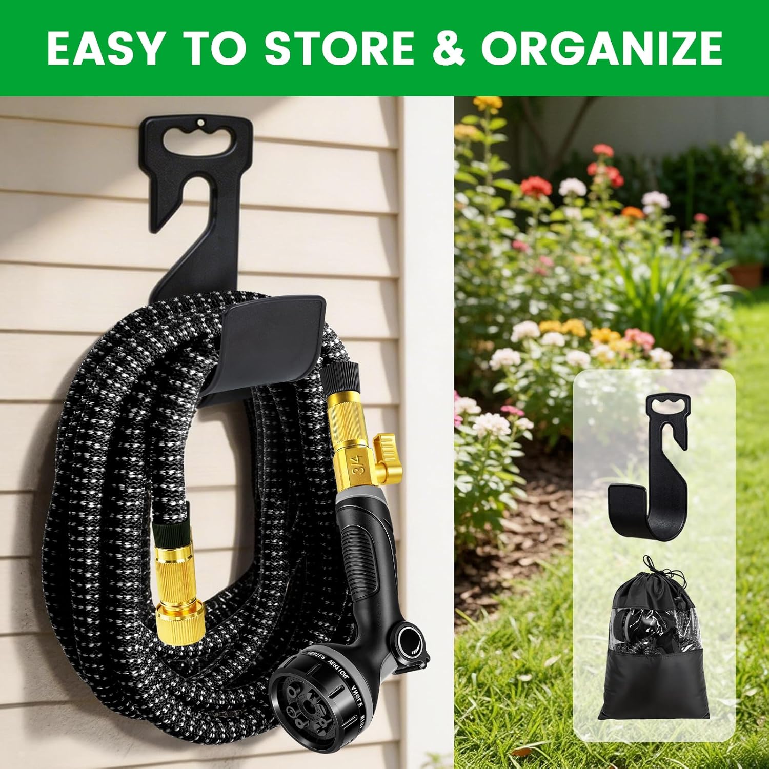 Thumbnail 3 de Expandable Garden Hose Pipe 100FT with 10-Function Spray Nozzle – flexible, leakproof magic hose for garden & car washing