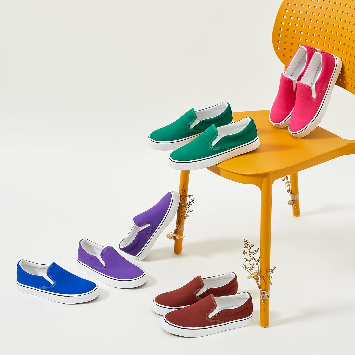 Thumbnail 3 de Women's Slip-On Canvas Sneakers Loafers: Non-Slip, Breathable & Easy on The Go