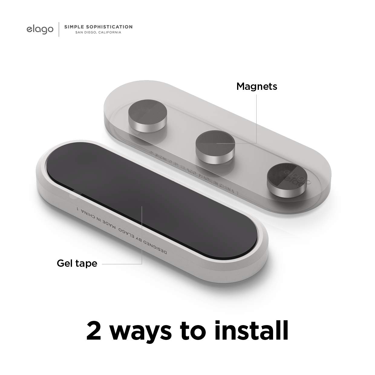 Thumbnail 2 de elago Boutons de gestion des câbles magnétiques (pack de 3) avec barre aimantée, organisation sur surface métallique
