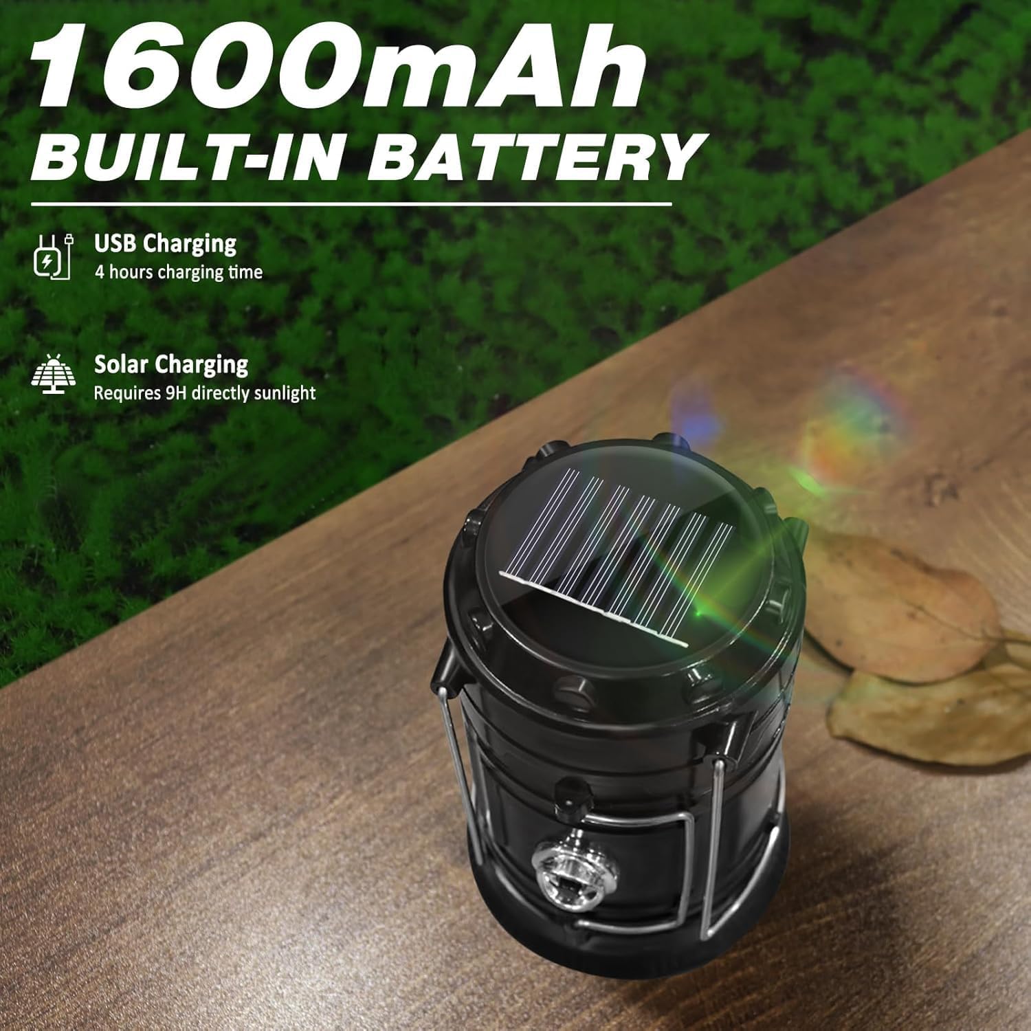 Detalle 2 de DIBMS PEC00592x4-DI 4-Pack Solar Camping Lanterns, 300-Lumen LED