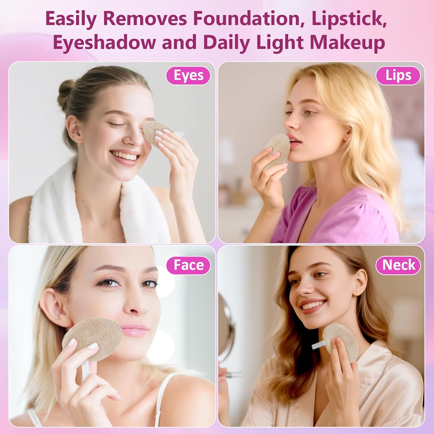 Thumbnail 3 de LOPHE 6 dischetti struccanti lavabili a doppia faccia in microfibra (beige) – riutilizzabili