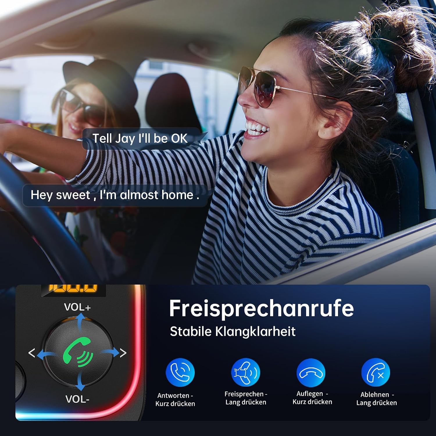 Thumbnail 6 de Syncwire Bluetooth 5.4 FM Transmitter Auto Ladegerät 54W PD & QC3.0 – Freisprechanlage mit Dual-Mikrofonen, LED-Display und HiFi-Bass