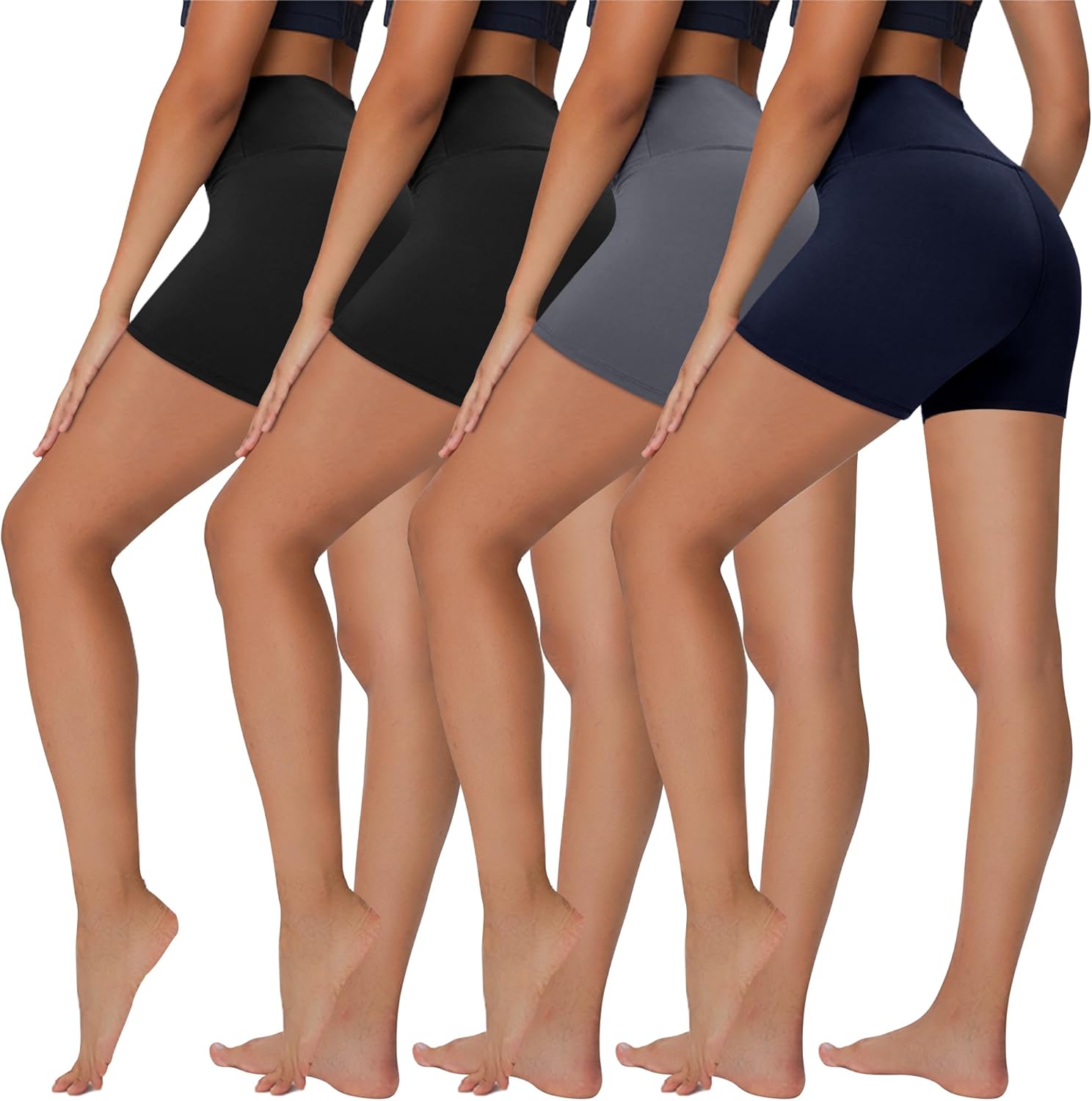 Thumbnail 6 de Sundwudu 4-Pack High-Waist Biker Shorts for Women (8”/3”/5” style lengths) with Tummy Control