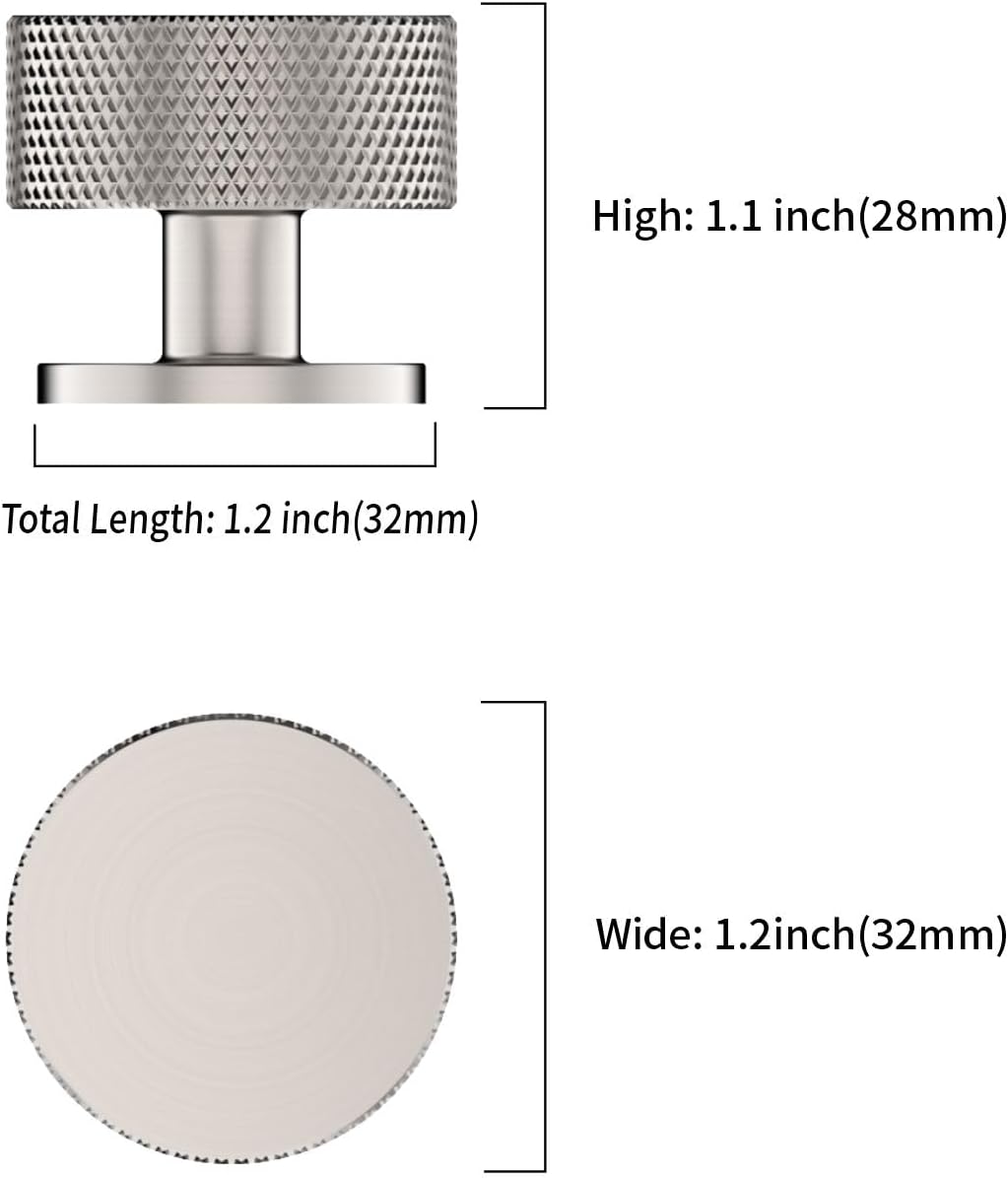 Thumbnail 5 de Amerdeco 1.2in Brushed Nickel Cabinet Knobs