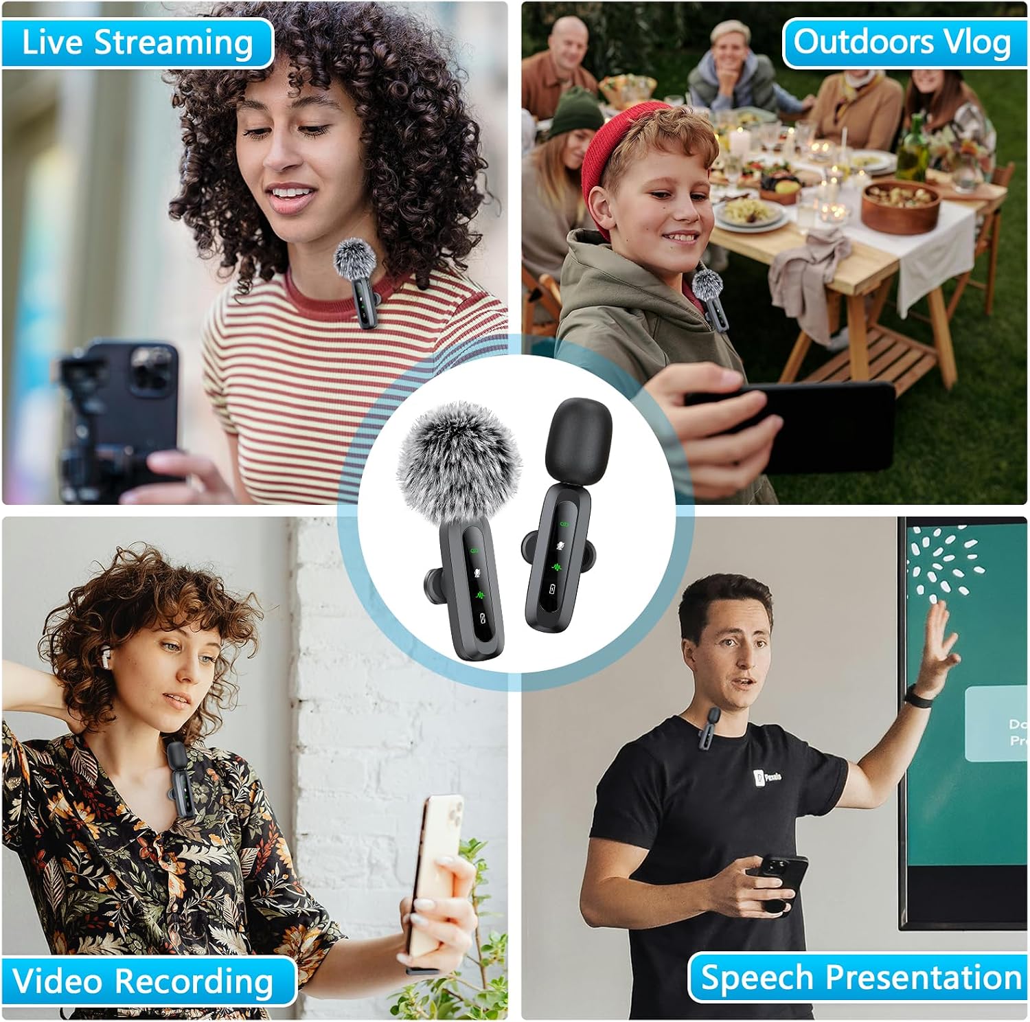 Thumbnail 6 de Utsund K3 Wireless Lavalier Microphones, 2-Pack with Noise Reduction