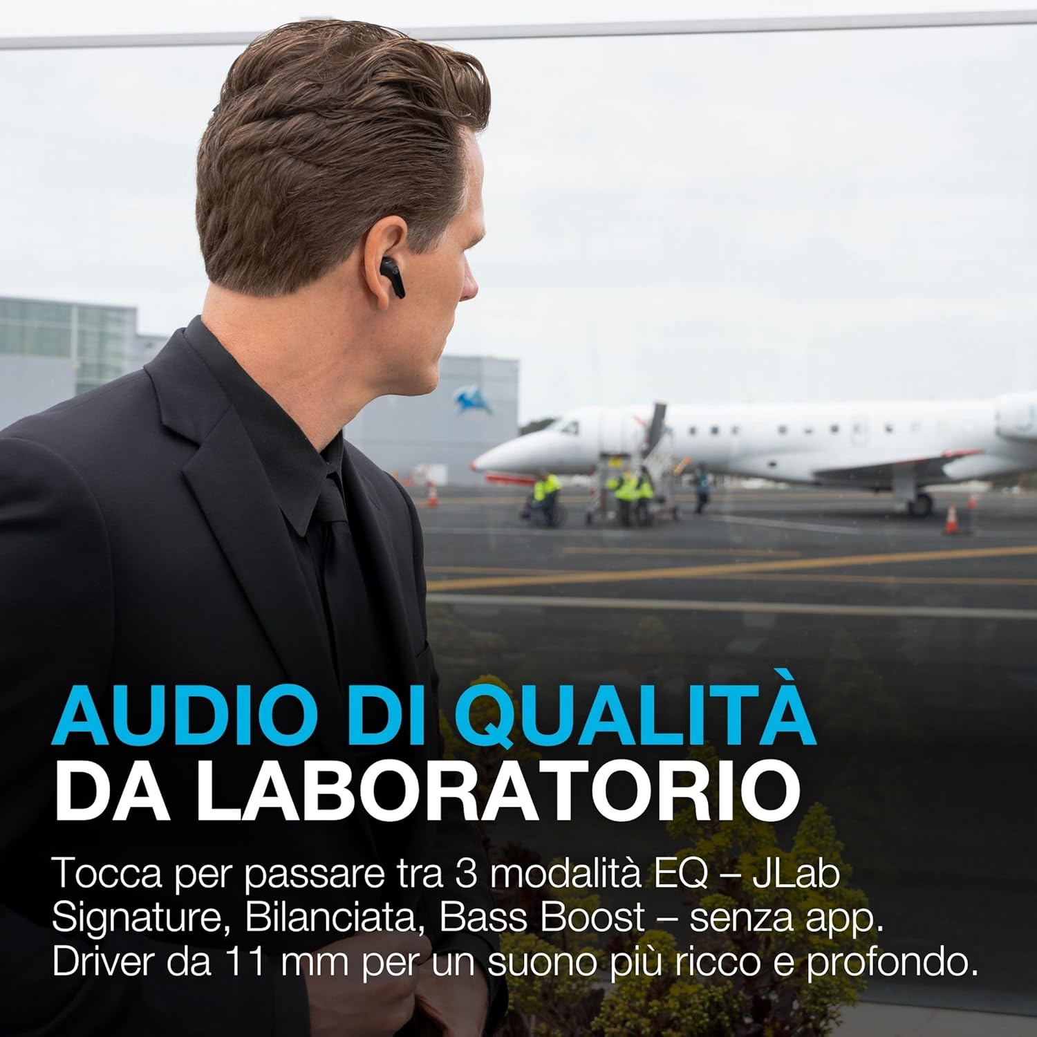 Thumbnail 3 de JLab JBuds Pods ANC Cuffie True Wireless Bluetooth con cancellazione rumore, IP55 e autonomia totale fino a 56+ ore (Cuffie Nero)