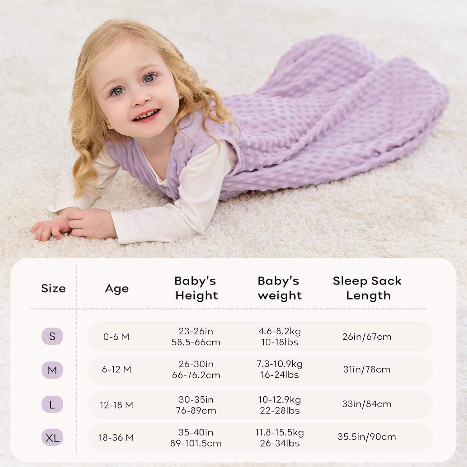 Thumbnail 5 de Unnivoll Baby Sleeping Bag 1.5 Tog with Plush Dots: 2 Pack for 0–6 Months